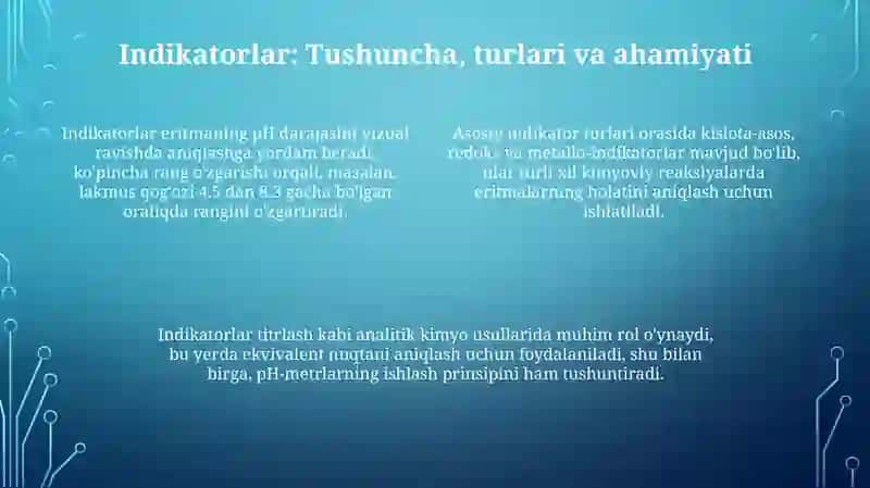 Tabiiy indikatorlaryordamidakislotavaishqorlarnianiqlash 4