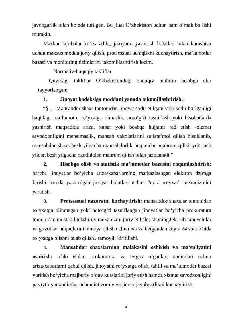 JINOYAT HAGIDA XABAR BERMASLIK YOKI UNI YASHIRISHNING JINOIY-HUQUGIY XUSUSIYATLARI 4