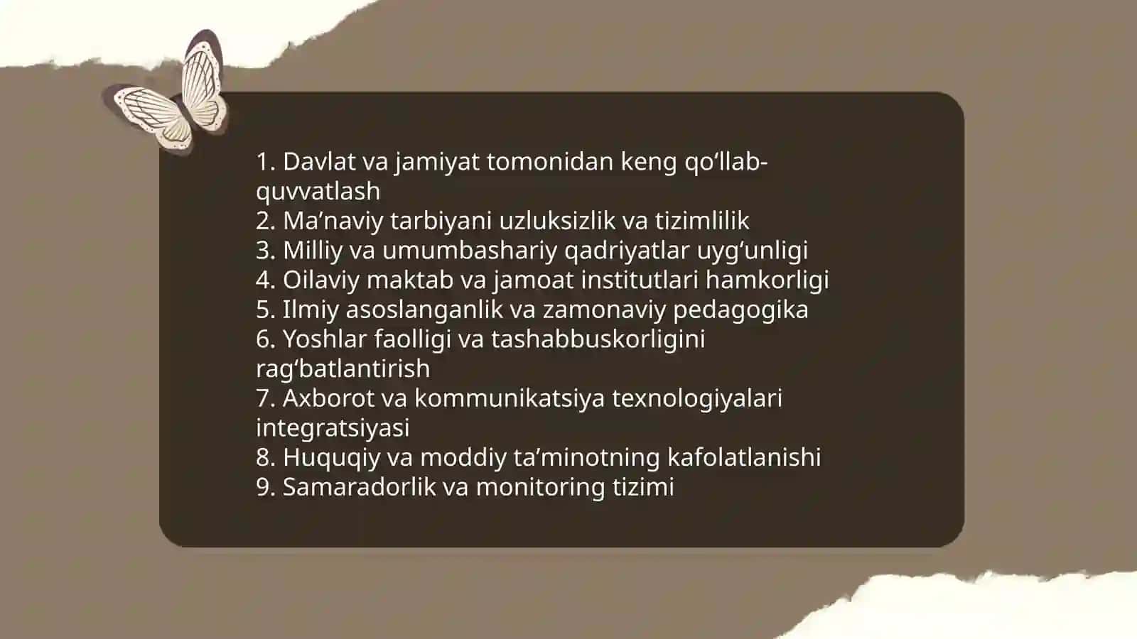 Oʻzbekiston Respublikasining uzluksiz maʼnaviy tarbiya konsepsiyasi 4