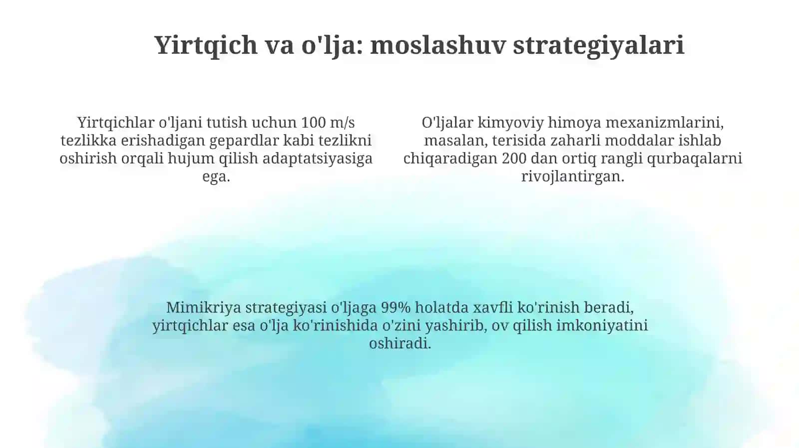 Moddalarning o'zaro ta'siri va ekologik ahamiyati 4
