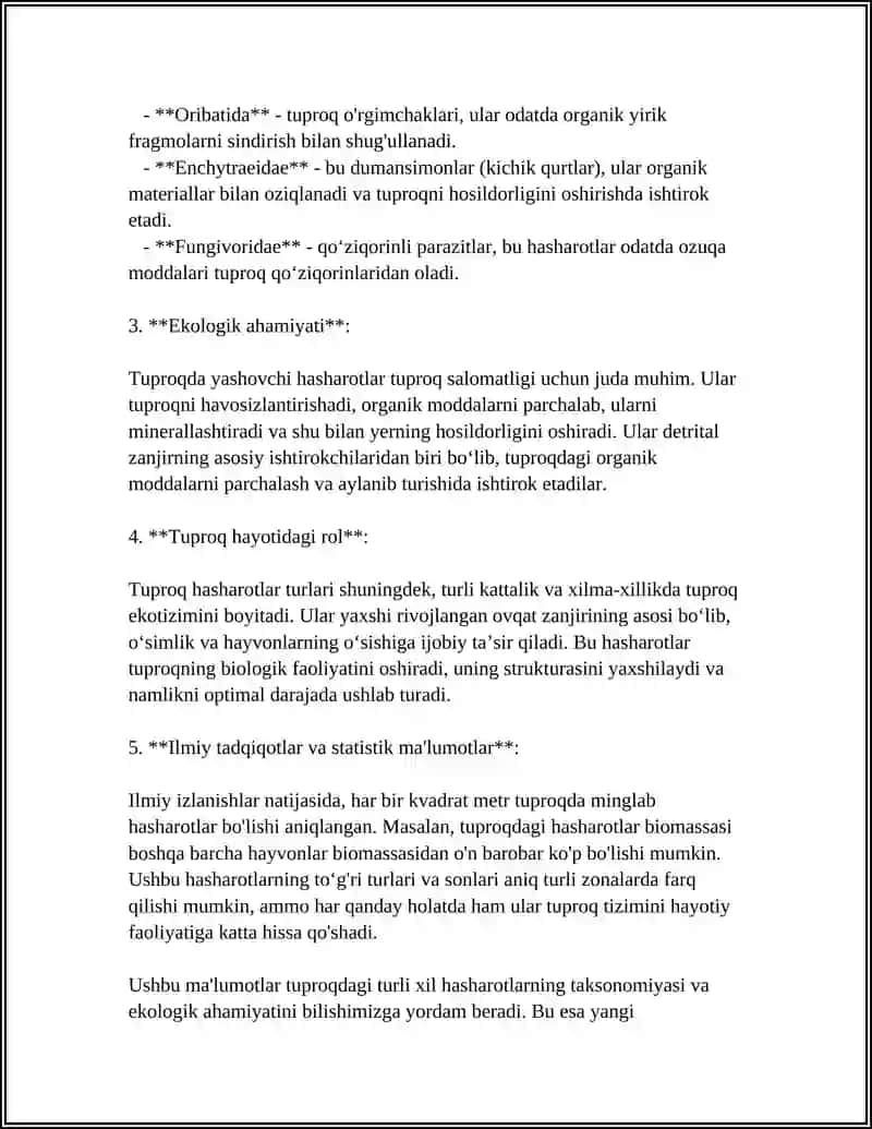 Tuproqdagi tuban darajali hasharotlarning taksonomiyasi va sistematikasi 4