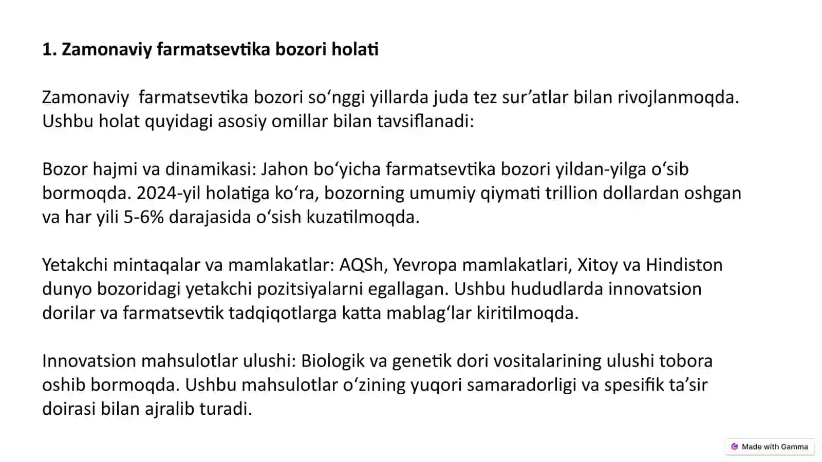 Zamonaviy Farmatsevtika Tovarlari Bozori: Rivojlanish Tendensiyalari 4