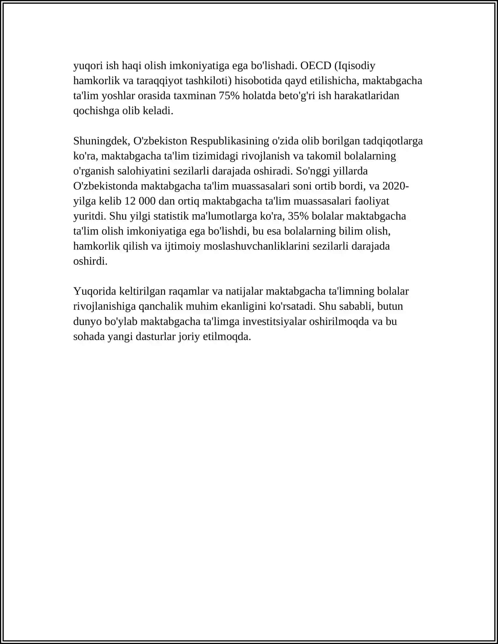 MAKTABGACHA TA'LIMNING JAMIYATDA TUTGAN O'RNI 4