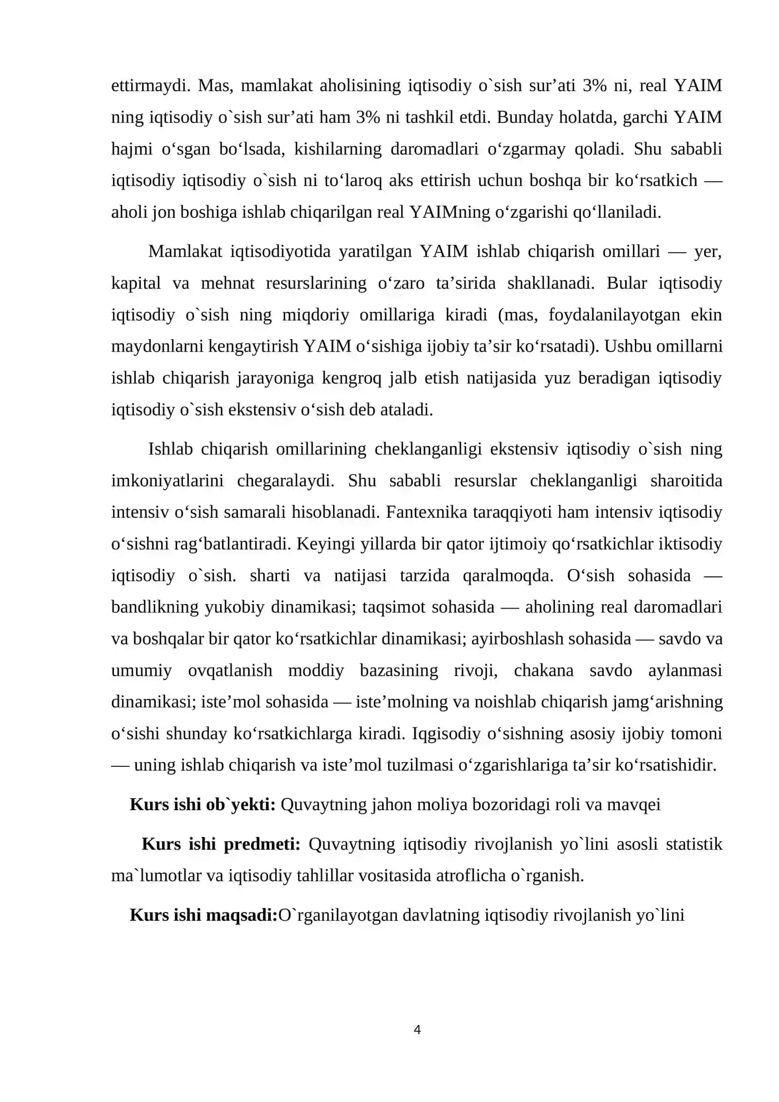 “Quvaytning jahon moliya bozoridagi roli va mavqei” 4