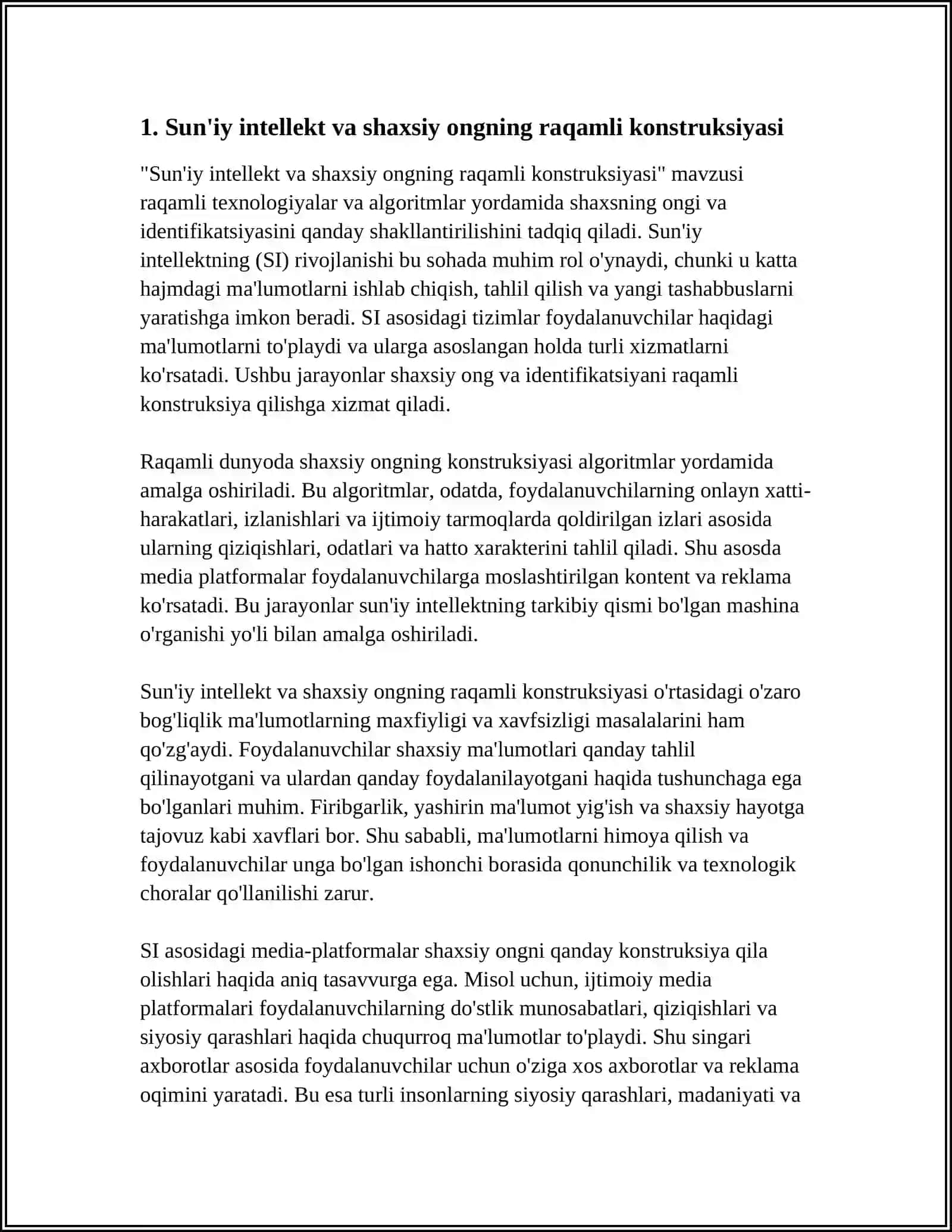 Sun'iy intellekt va shaxsiy ongning raqamli konstruksiyasi 4
