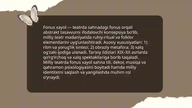 Chodir xayol va fonus xayol teatr tarixi qoʻrgʻirchoq tikish texnologiyasi 4