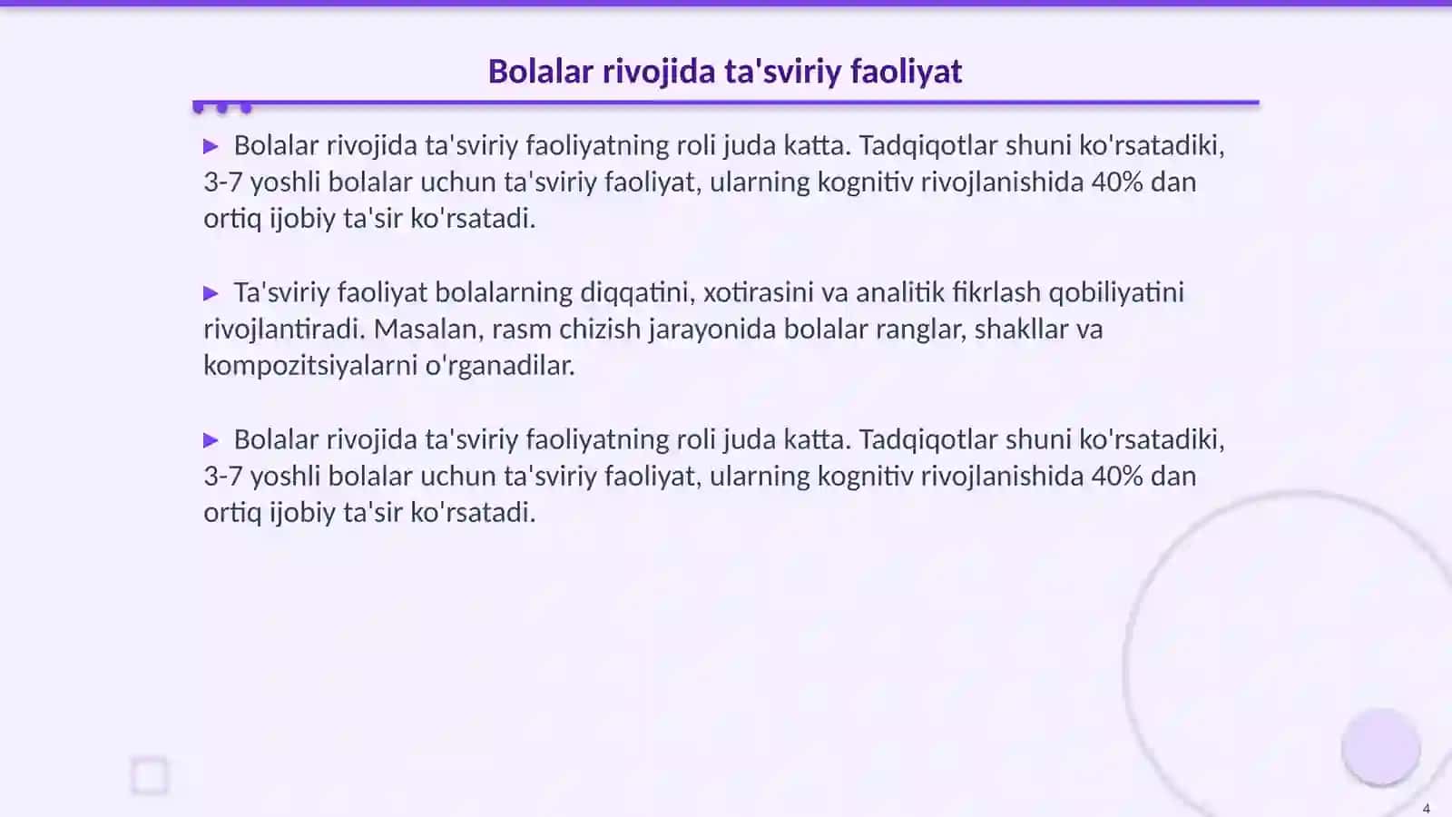 Bolalarni har tomonlama rivojlantirishda ta'sviriy faoliyatning ahamiyati 4