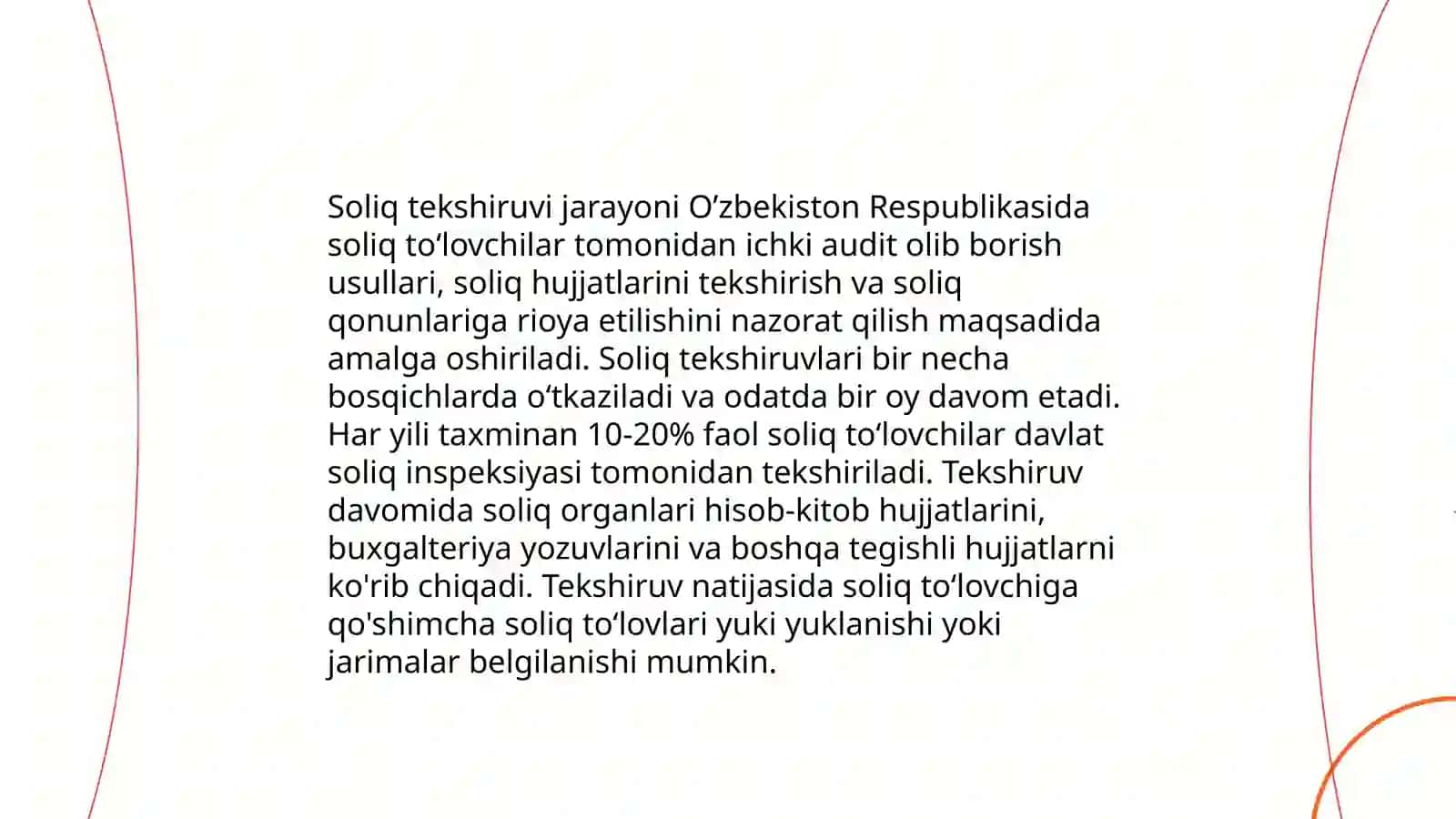 Soliq tekshiruvi turlari va ularni tashkil qilish 4