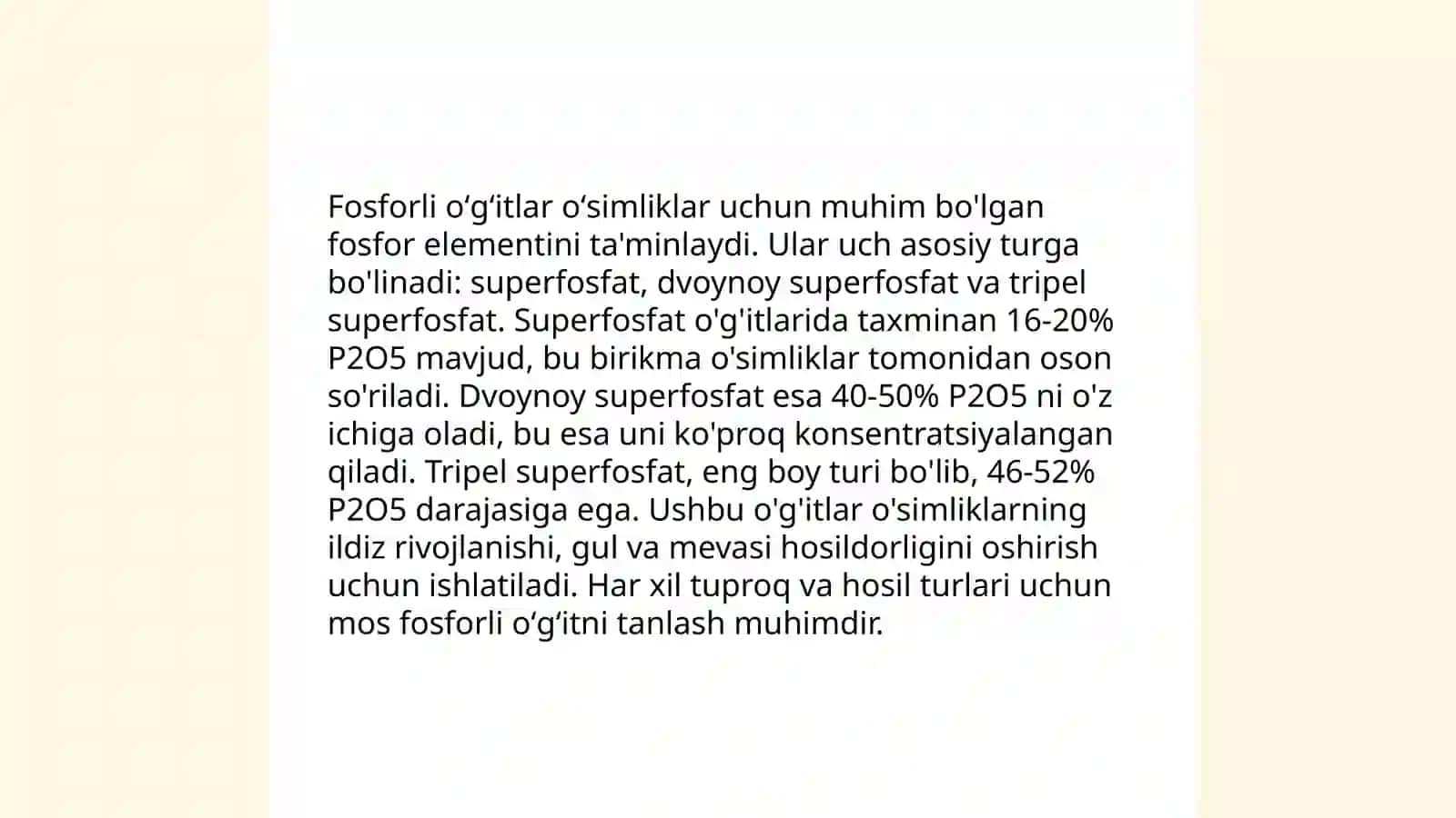 Fosfor va kaliy oʻgʻitlarining oʻsimliklarga ta'siri 4