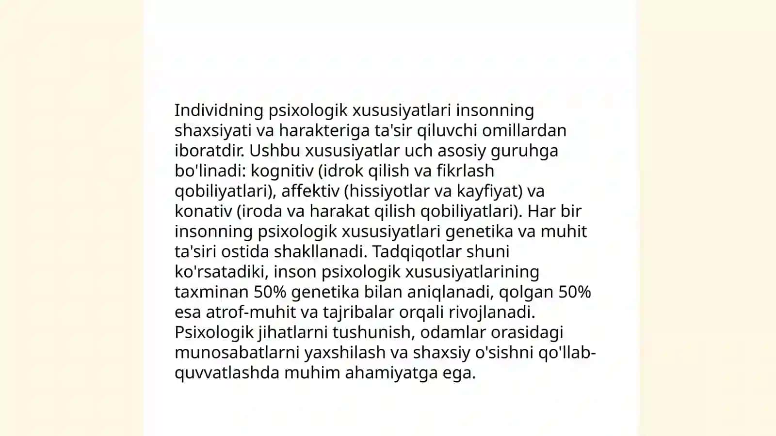 Individ haqida umumiy tasavvur 4