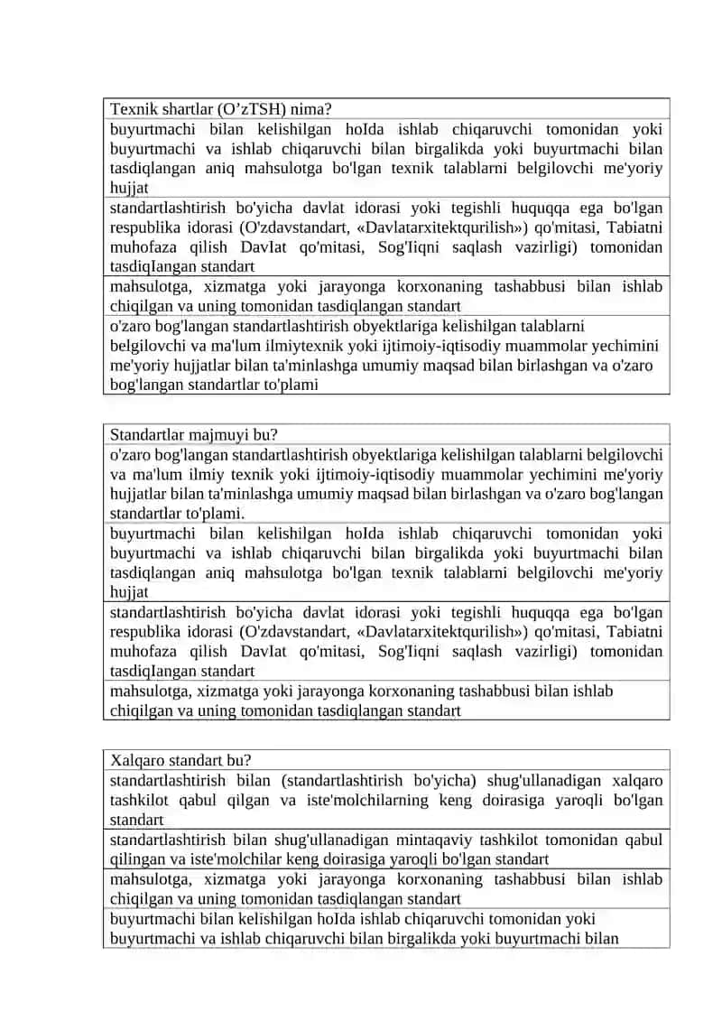 Standartlashtirishning maqsadlari 4