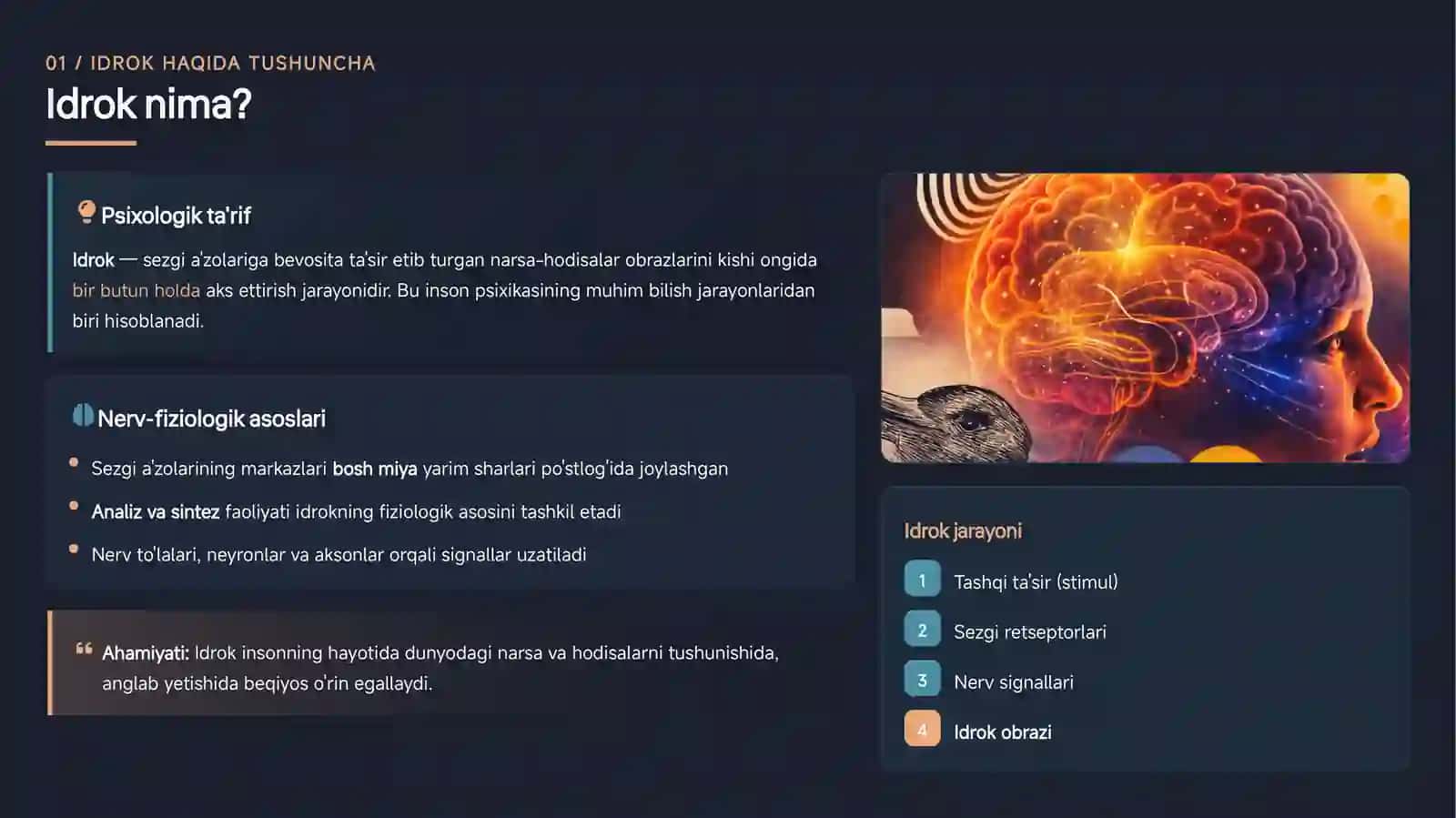 "Idrok va uning xususiyatlari" mavzusida taqdimot 4