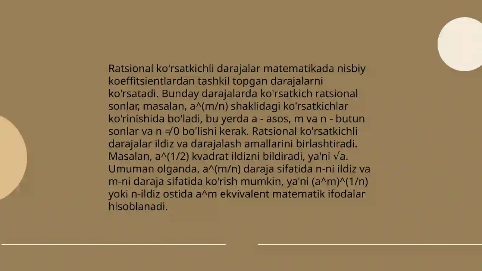 Ratsional koʻrsatkichli daraja va uning xossalari 4