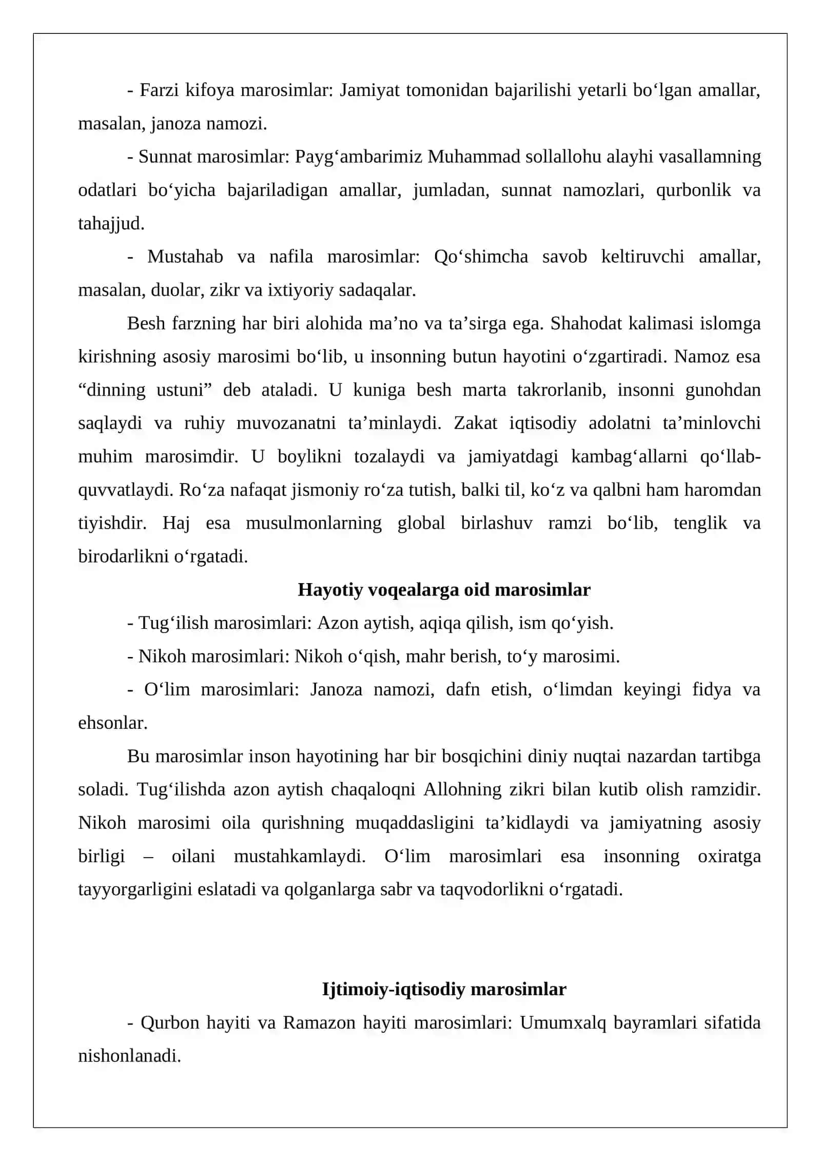 Islom marosimlari va ularning turlari, oilaviy-maishiy marosimlar, hijriy-qamariy taqvim asosida nishonlanadigan bayram va marosimlar, islomda yangi yilning boshlanishi 4