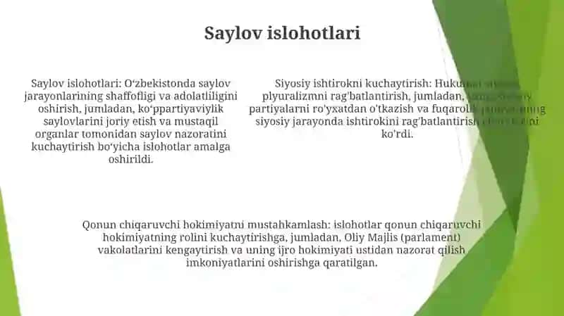 Mustaqillik Yillarida O'Zbekistondagi Siyosiy Sohadagi Islohatlar 4