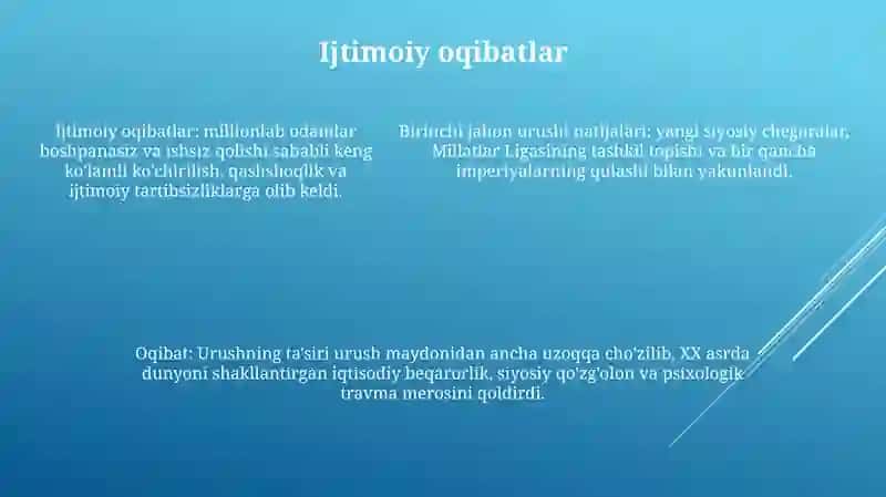 Birinchi Jahon Urushi Yakunlari Va Oqibatlari 4