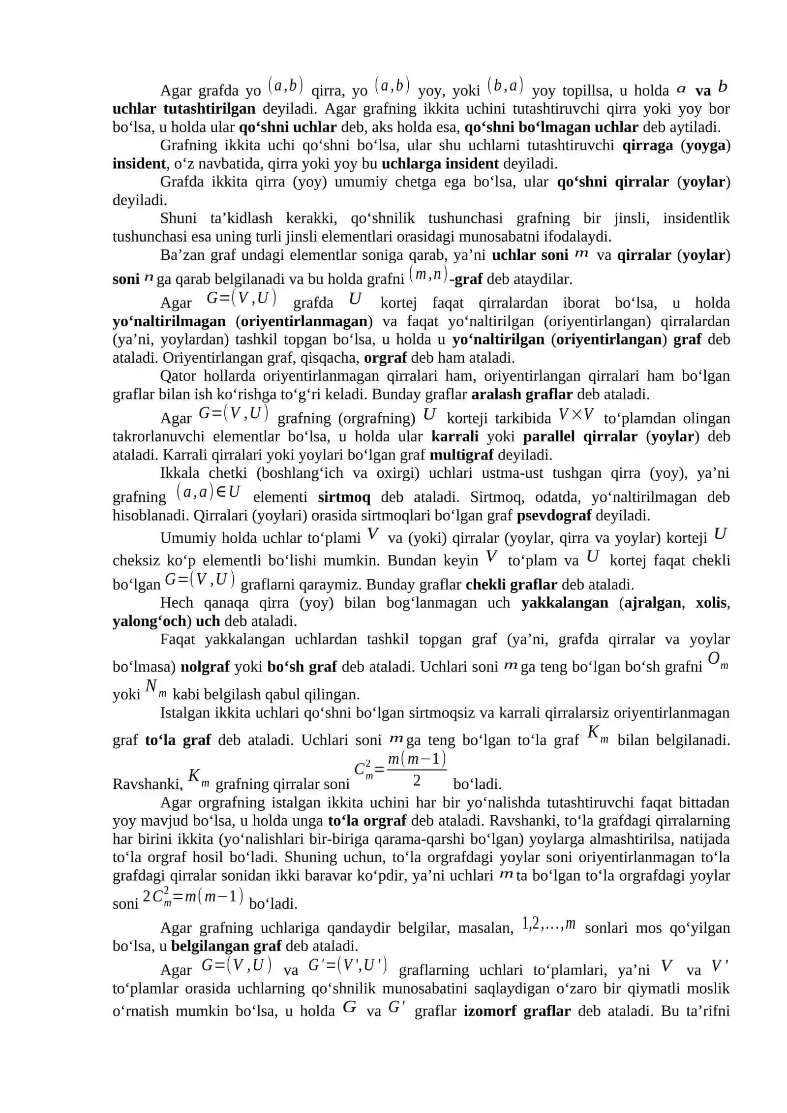 Graflar nazariyasining boshlang‘ich ma’lumotlari 4