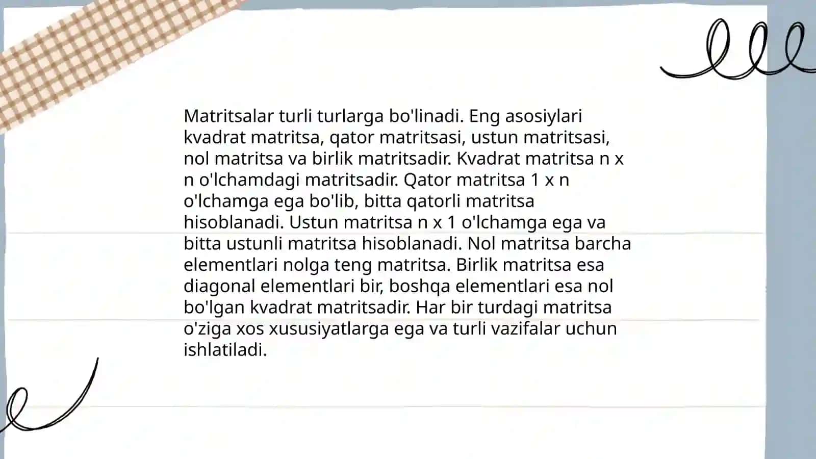 Matritsaning rangi 4