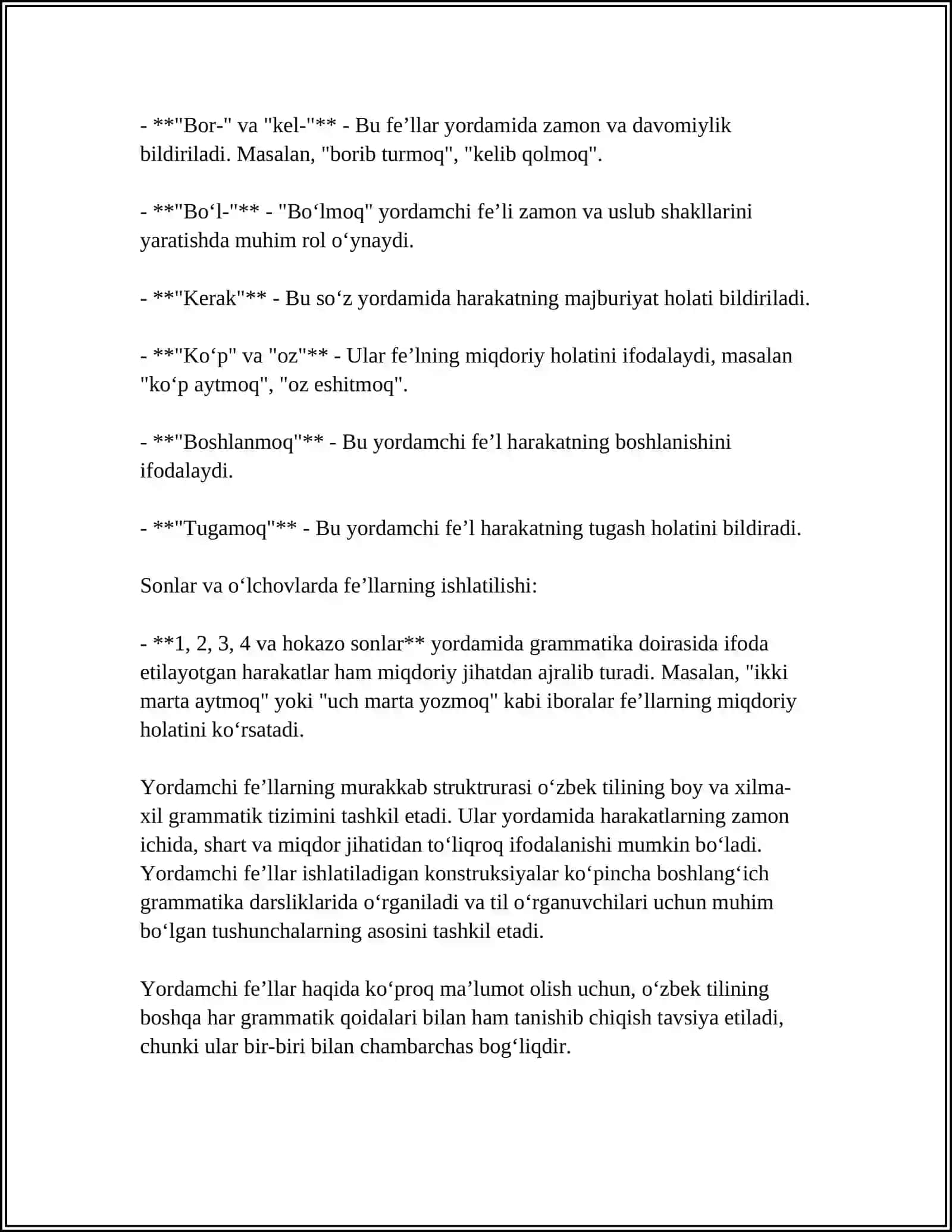 O'ZBEK TILIDA YORDAMCHI SO'ZLAR 4