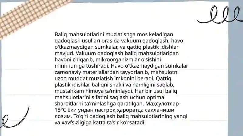 Baliq mahsulotlarini uchun qadoqlash Materiallari 4