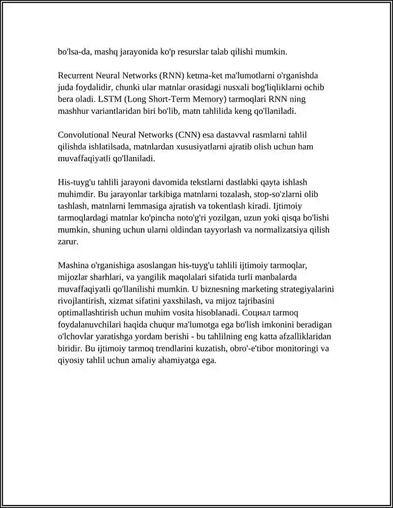 MACHINE LEARNING ASOSIDA IJTIMOIY TARMOQ FOYDALANUVCHILARINING XATTI-HARAKATINI TAHLIL QILISH 4