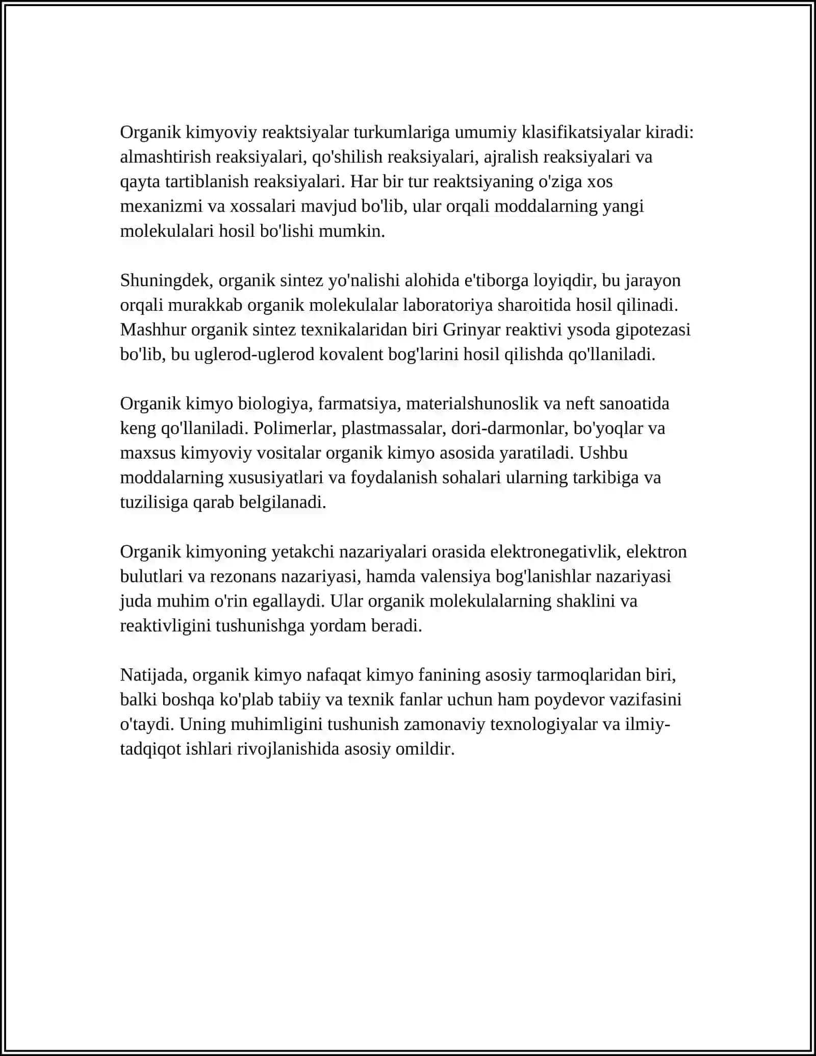 ORGANIK KIMYO ASOSLARI 4