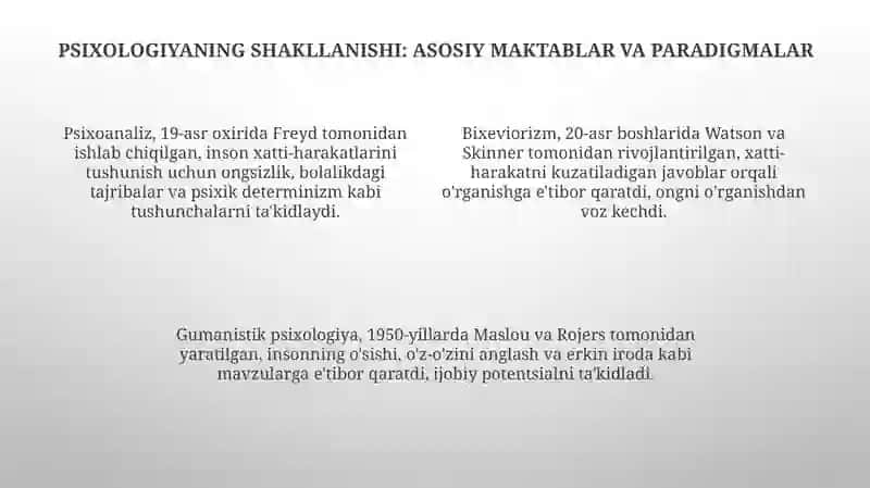 Psixologik fikirlashning rivojlanish tarixi 4