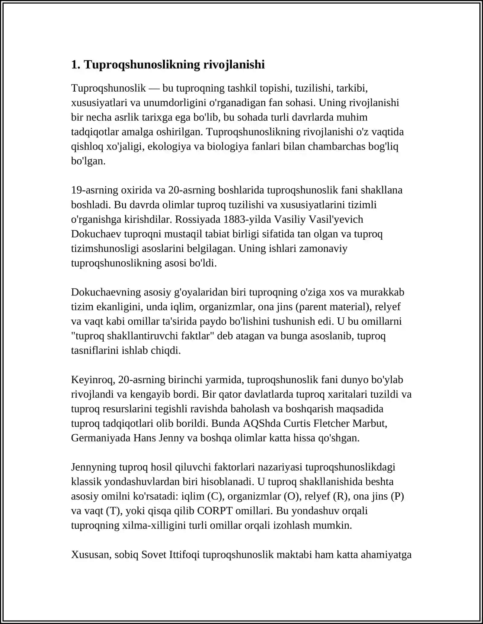 V.V.DOKUCHAYEV TUPROQSHUNOSLIK VA TUPROQLAR GEOGRAFIYASI ASOSCHISI 4