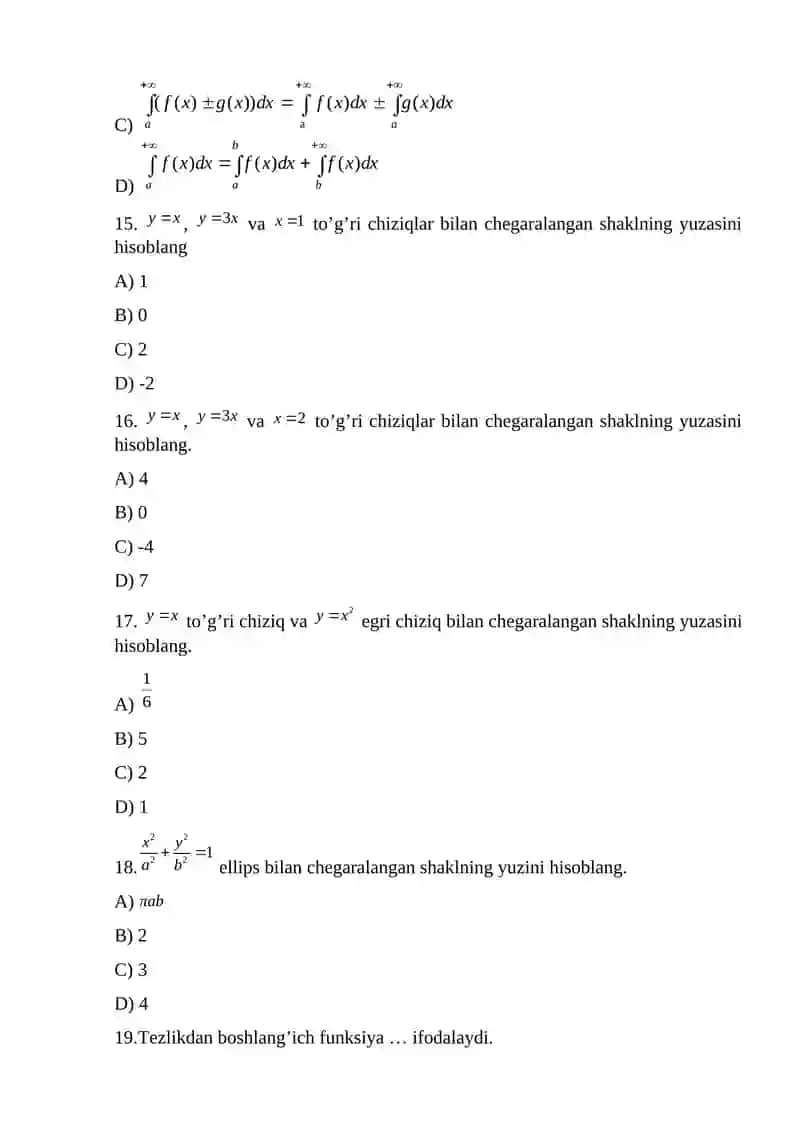 oliy matematikadan 500 talik test 4