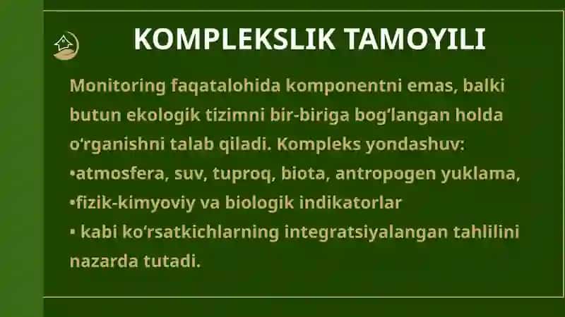EKOLOGIK MONITORINGNING ASOSIY TAMOYILLARI VA MAQSADLARI 4