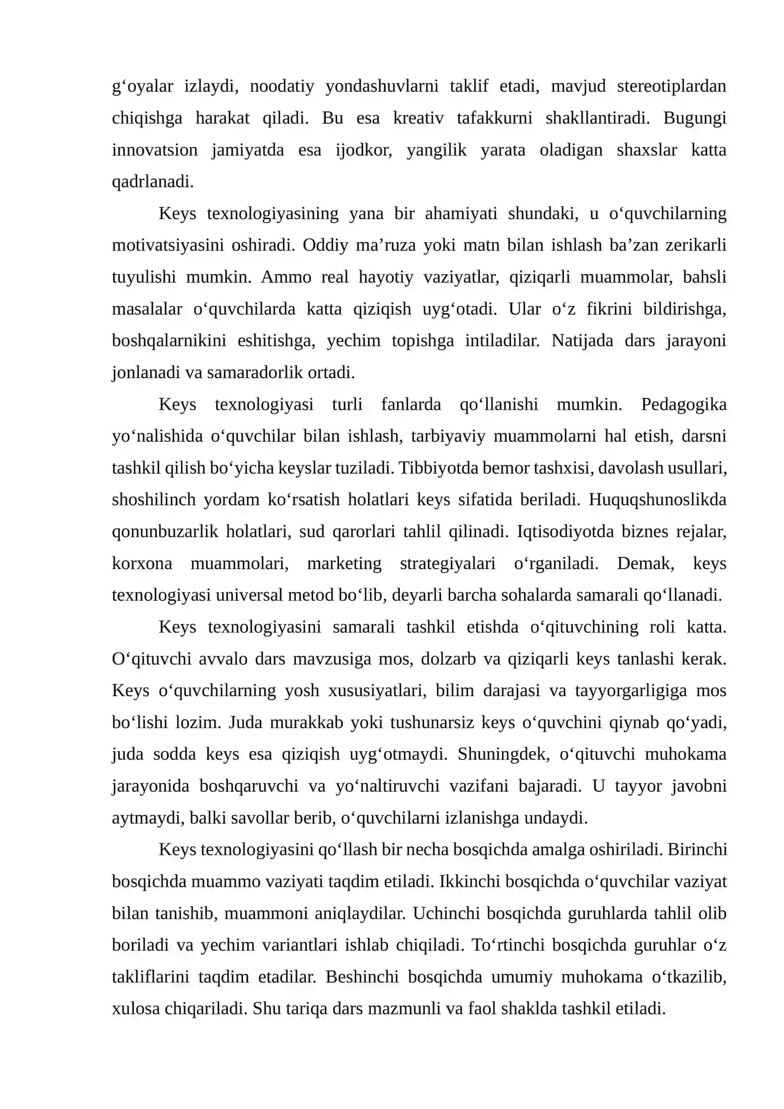 Taʼlimda keys texnalogiyasi. Oʻquv loyxaviy taʼlimning asosiy tamoyillari 4