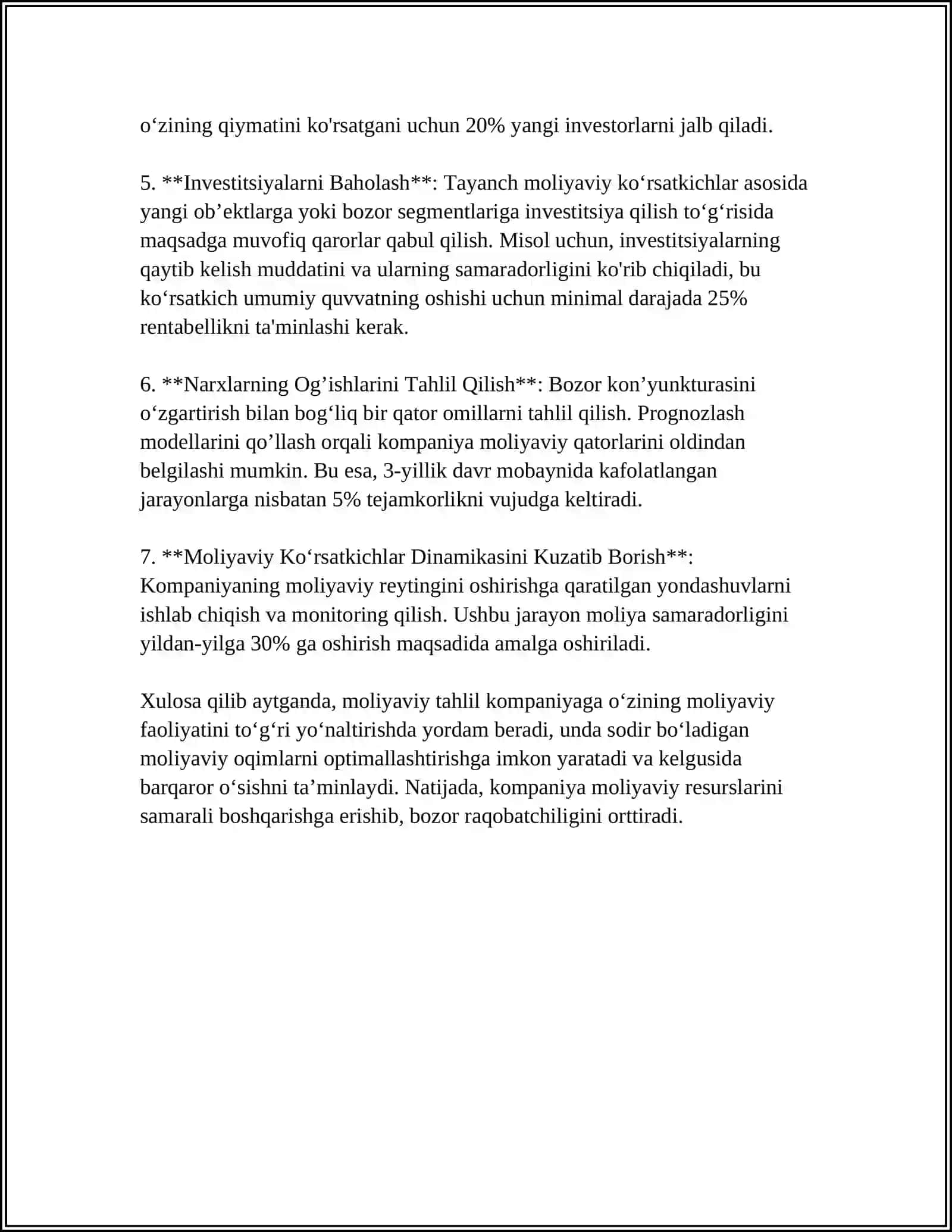 Moliyaviy tahlilni tashkil etish bosqichlari 4