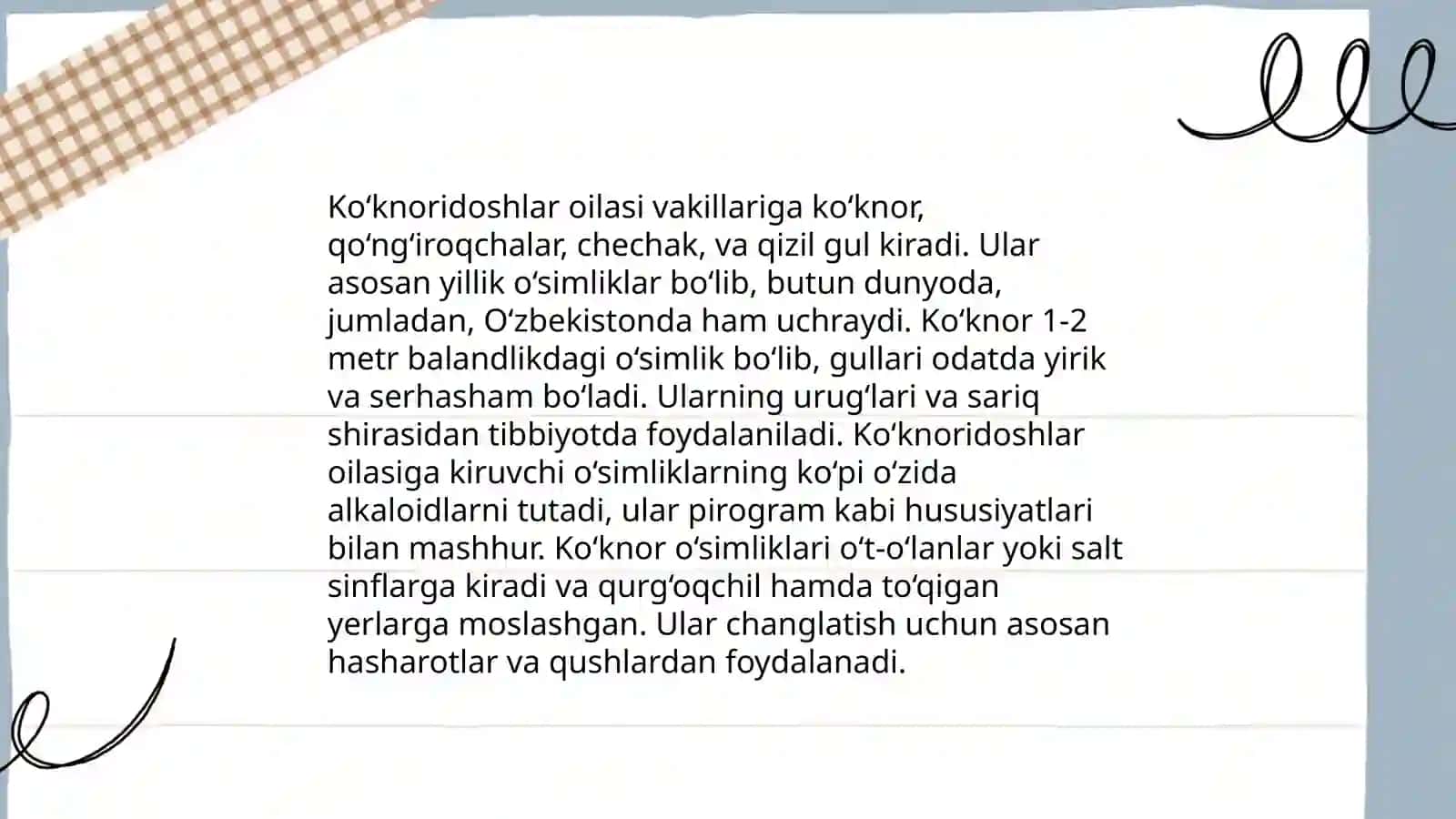 Ko‘knoridoshlar va Ra’nodoshlar oilasining asosiy turkum va turlari 4
