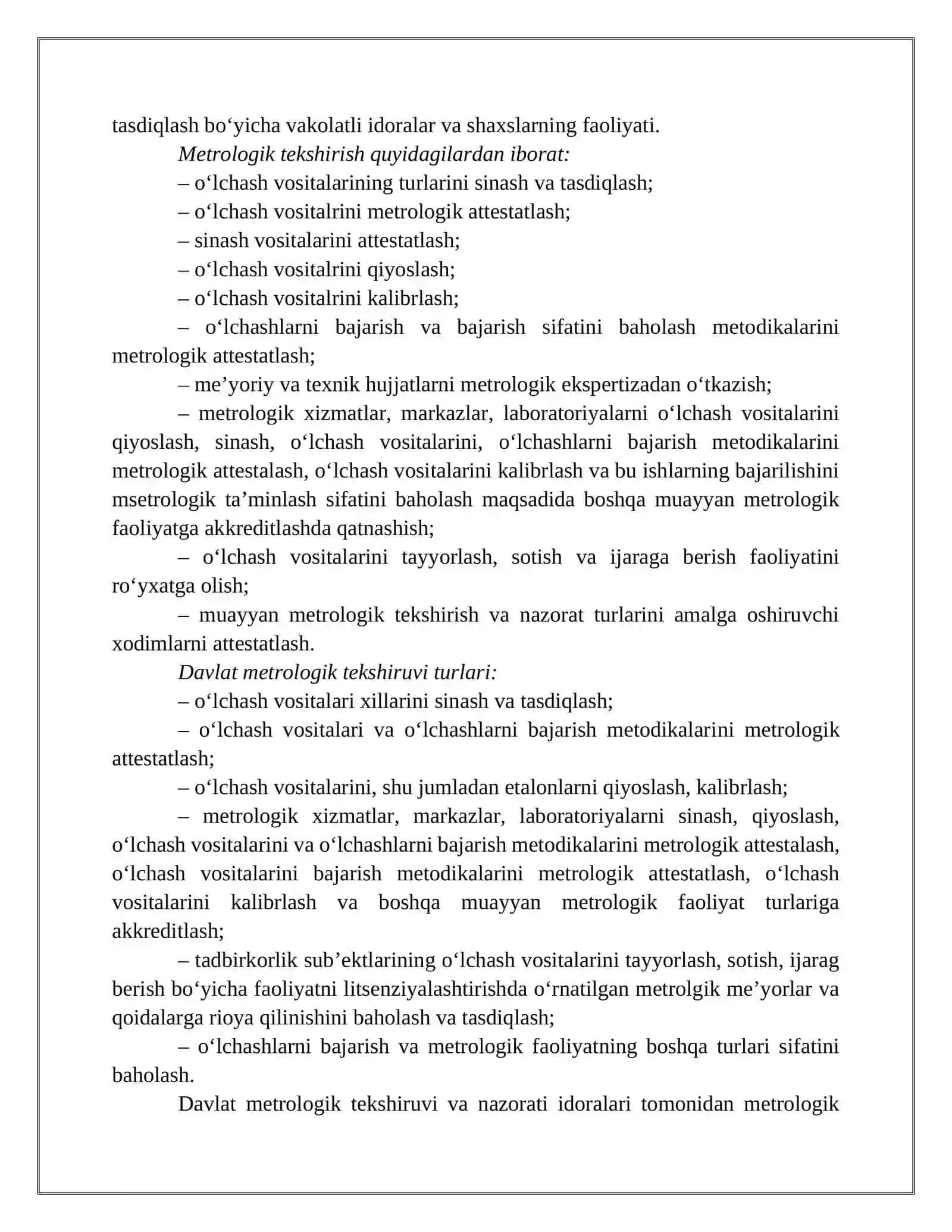 O‘lchash vositalarini qiyoslash, kalibrlash va nazorat qilish 4