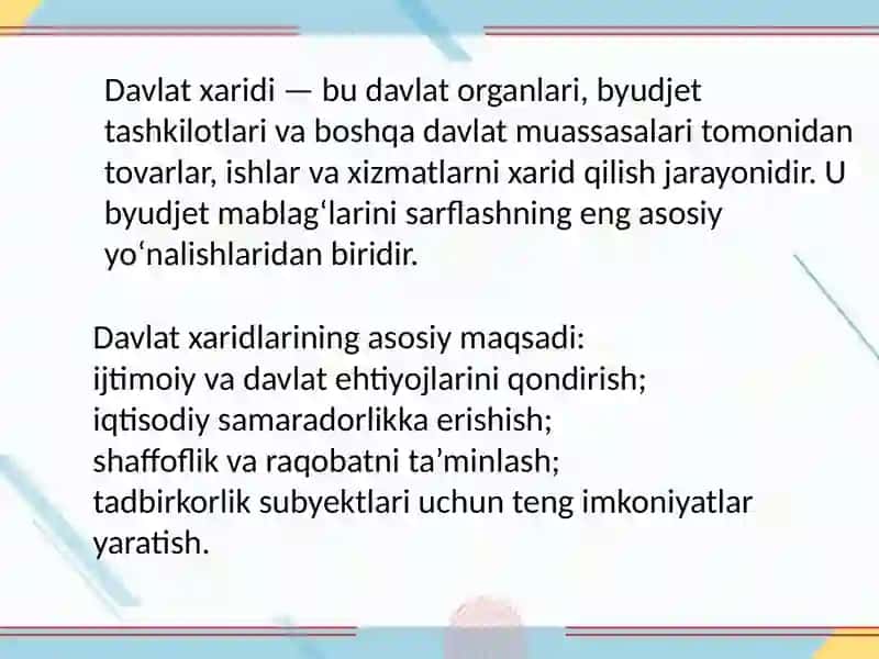Davlat xaridlari tizimini takomillashtirish yo‘llari 4