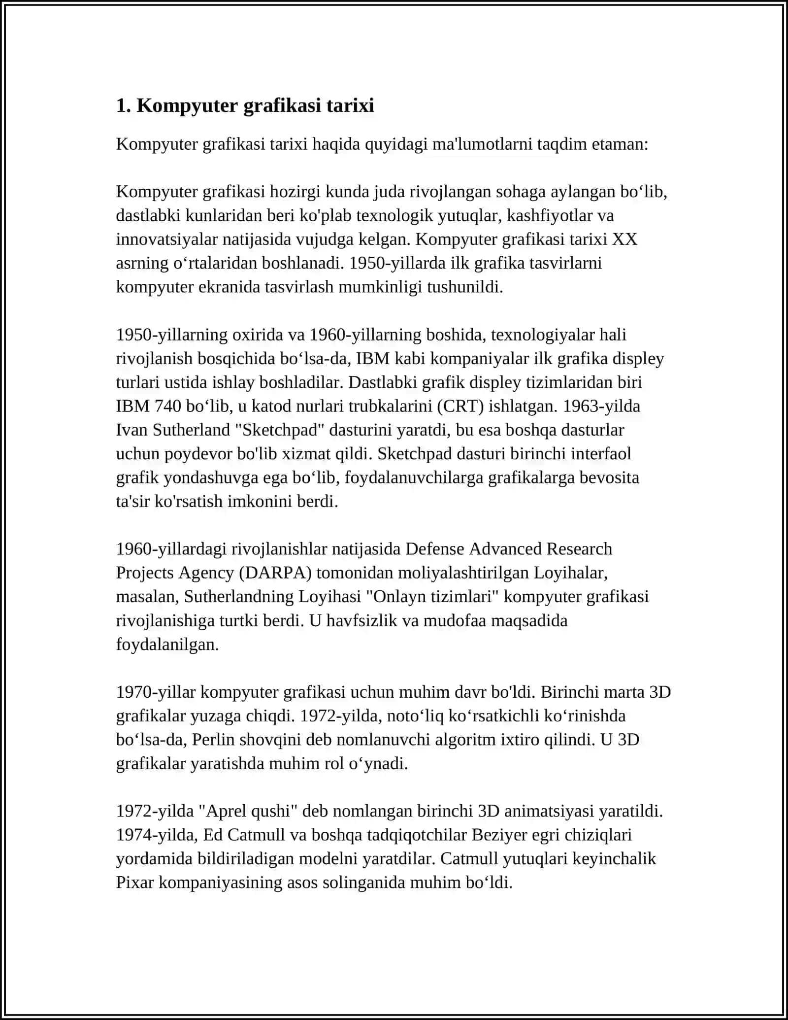 COMPUTER GRAPHICS JARAYONI 4