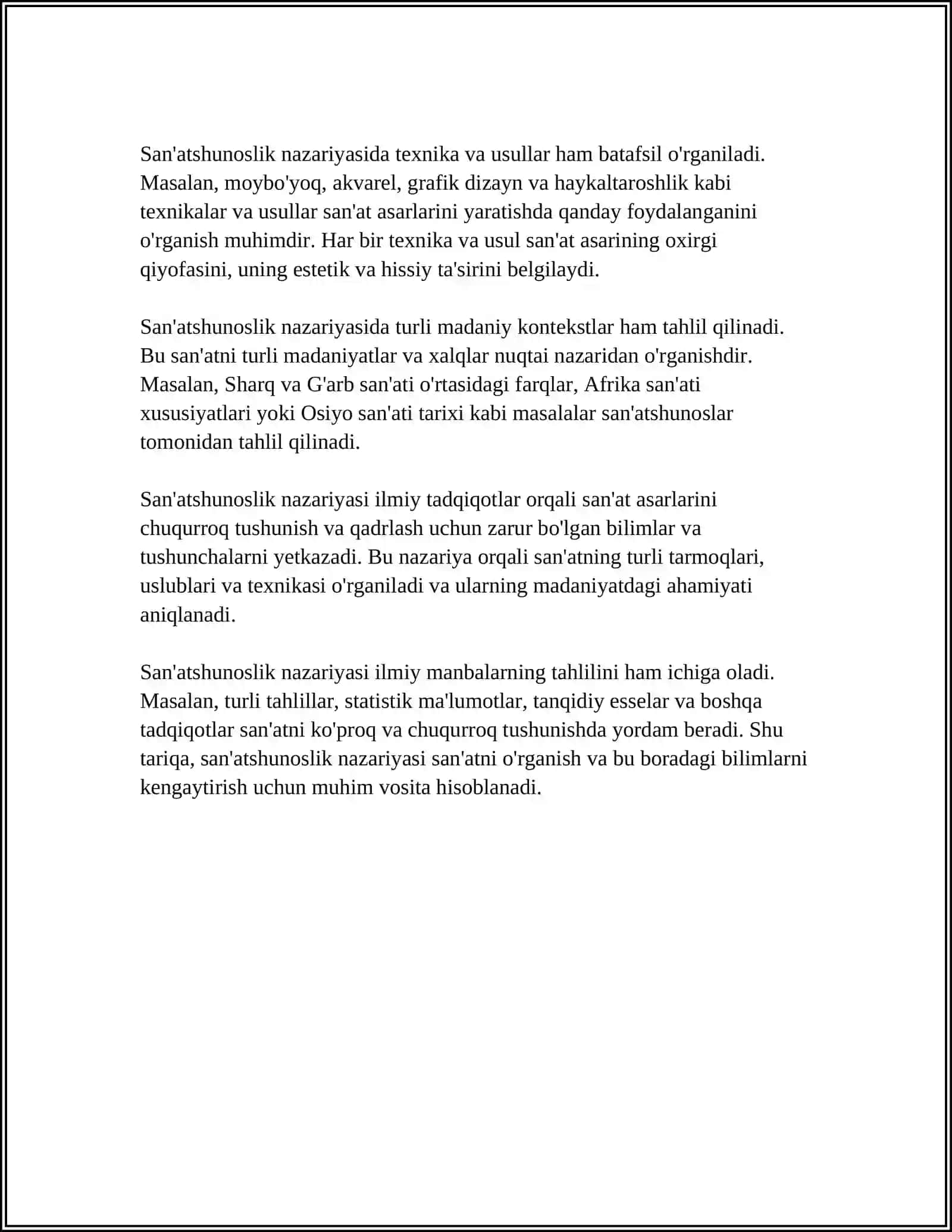 San'atshunoslik nazariyasi 4