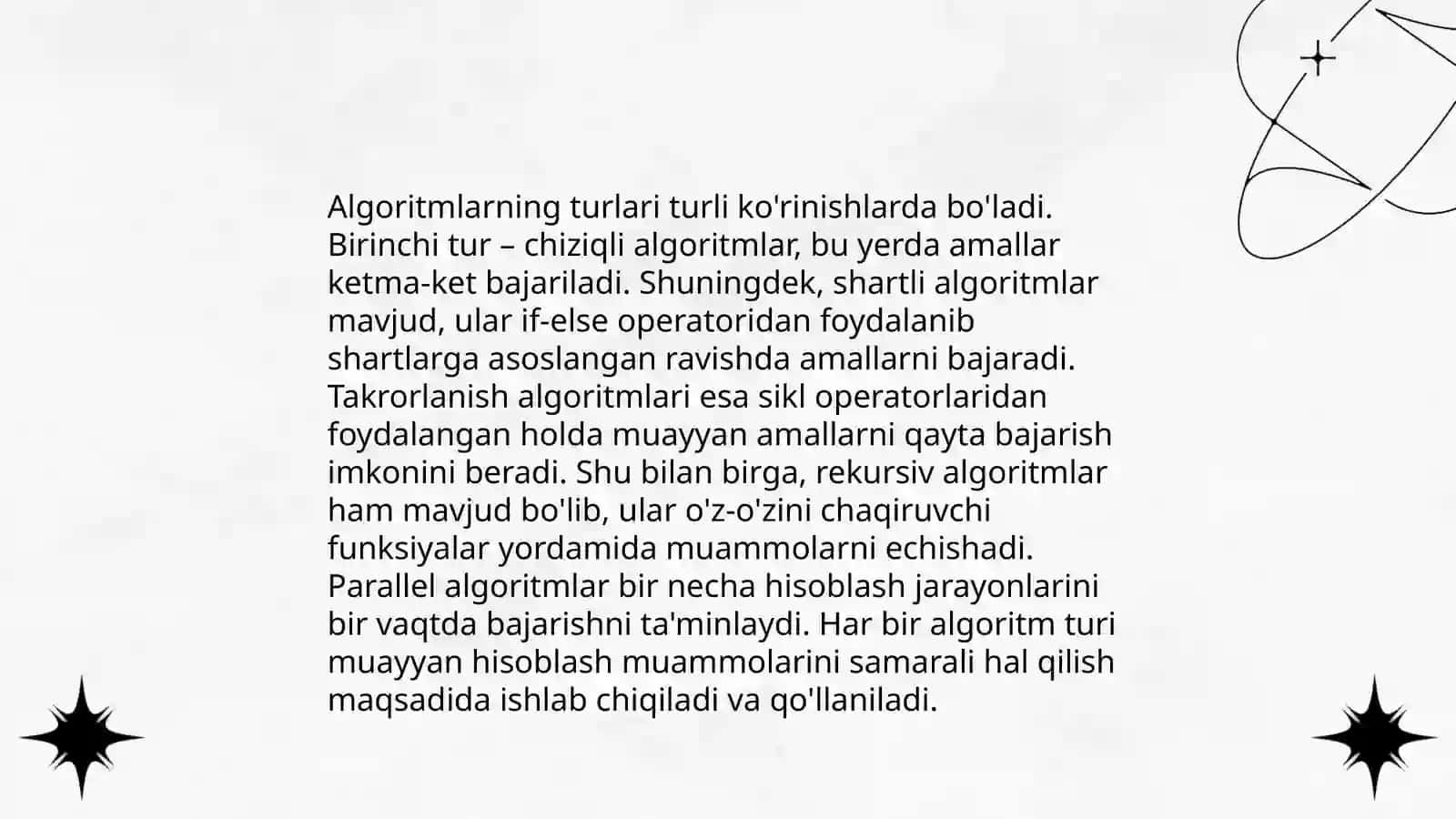 Algoritmning ta'rifi va asosiy tushunchalari 4