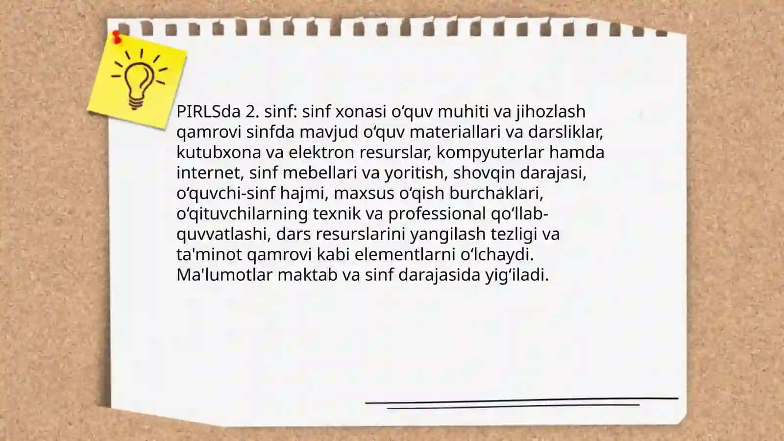 PIRLS tadqiqotida so‘rovnomalarning qamrov doirasi maktab muhitin 4
