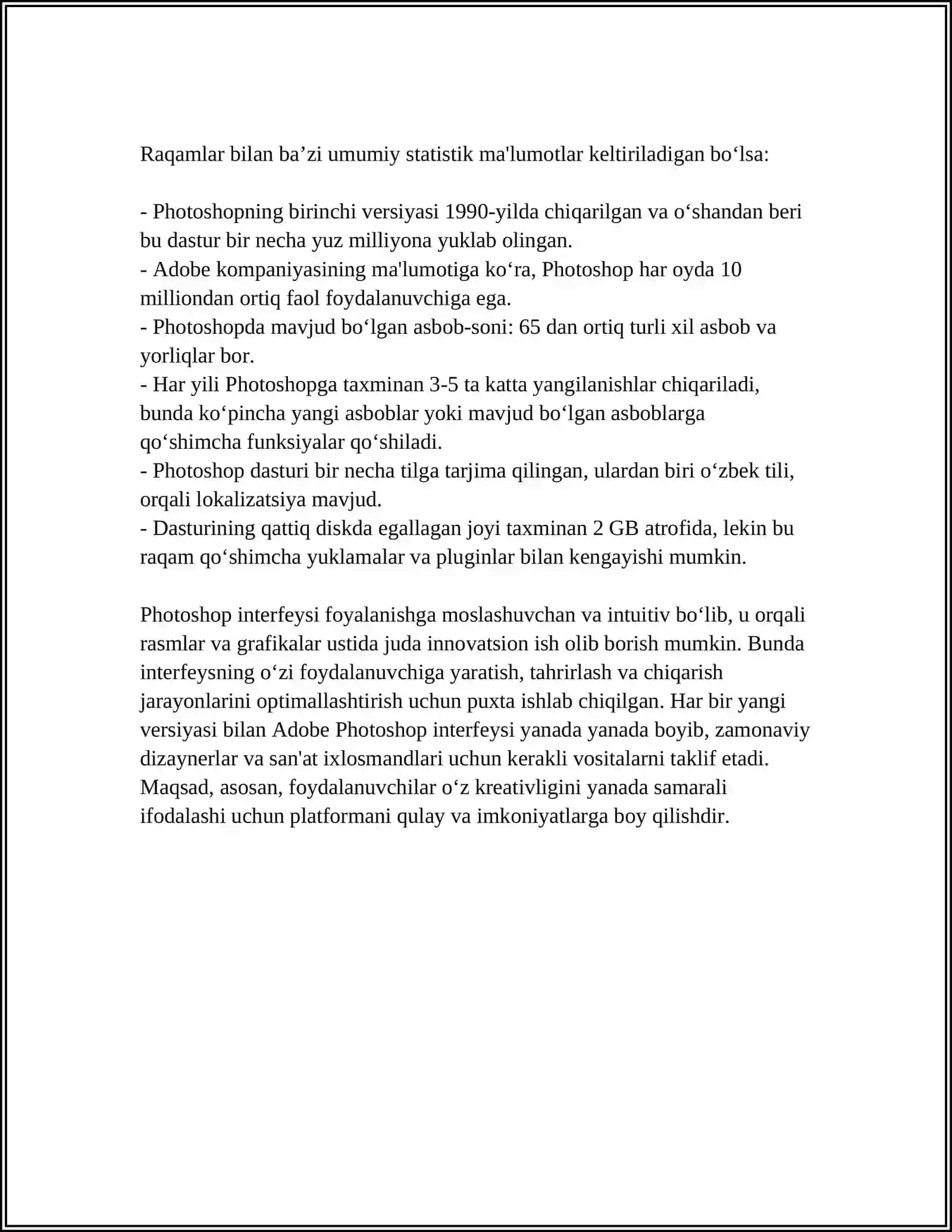 ADOBE PHOTOSHOP DASTURINING ASOSIY TUSHUNCHALARI 4