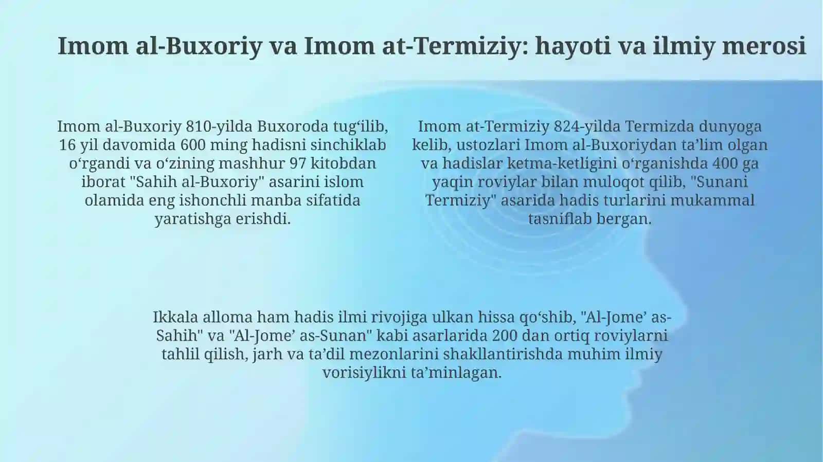 Imom al-Buxoriy va Imom at-Termiziy: Hayot yo‘li va ilmiy meros 4