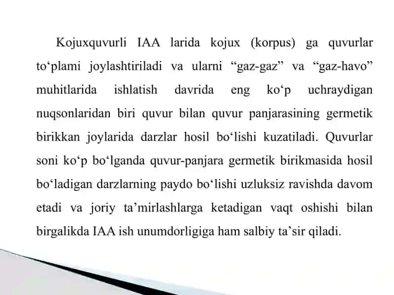Regeneratsiya gazini isitishda isitgich maqbul konstruksiyasini tanlashni tadqiqot qilish 4
