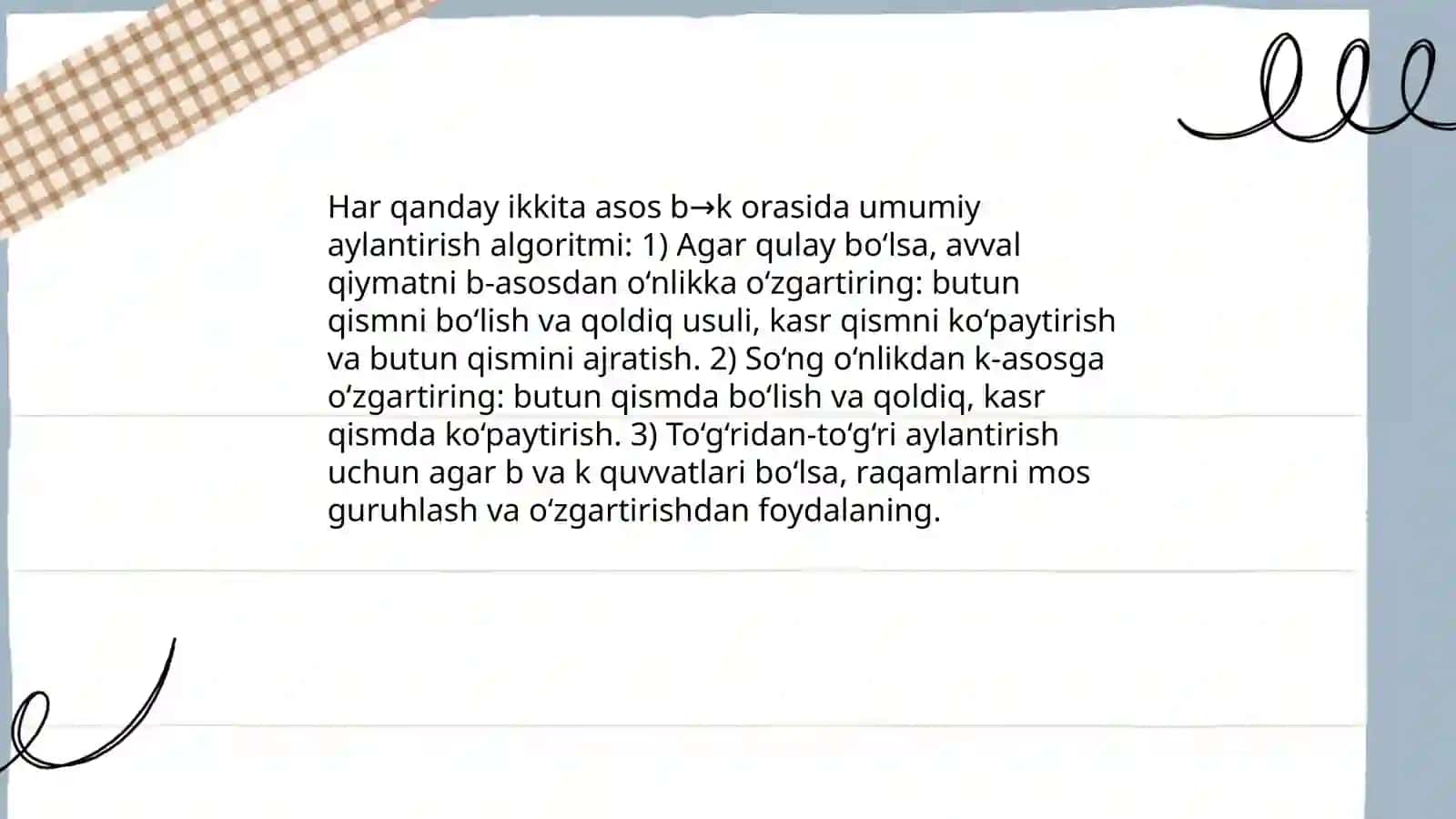 sanoq sistemalari doirasida masalalar yechish 4