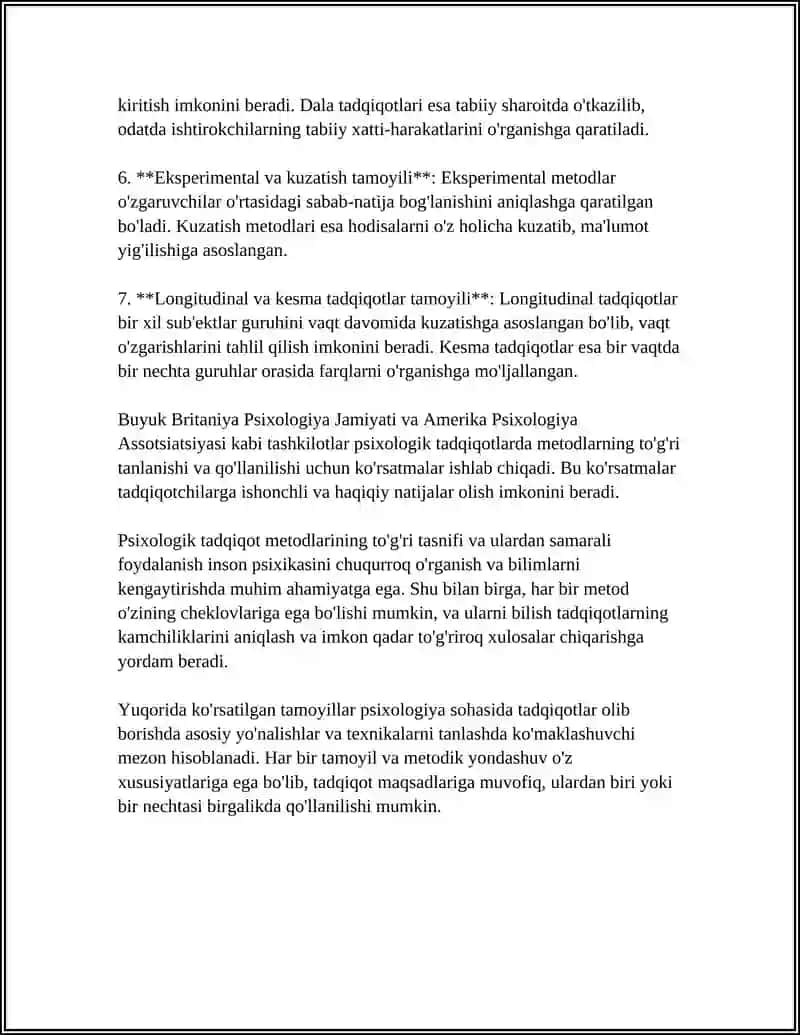 PSIXOLOGIK TADQIQOT METOTDLARI KLASSIFIKATSIYASI 4