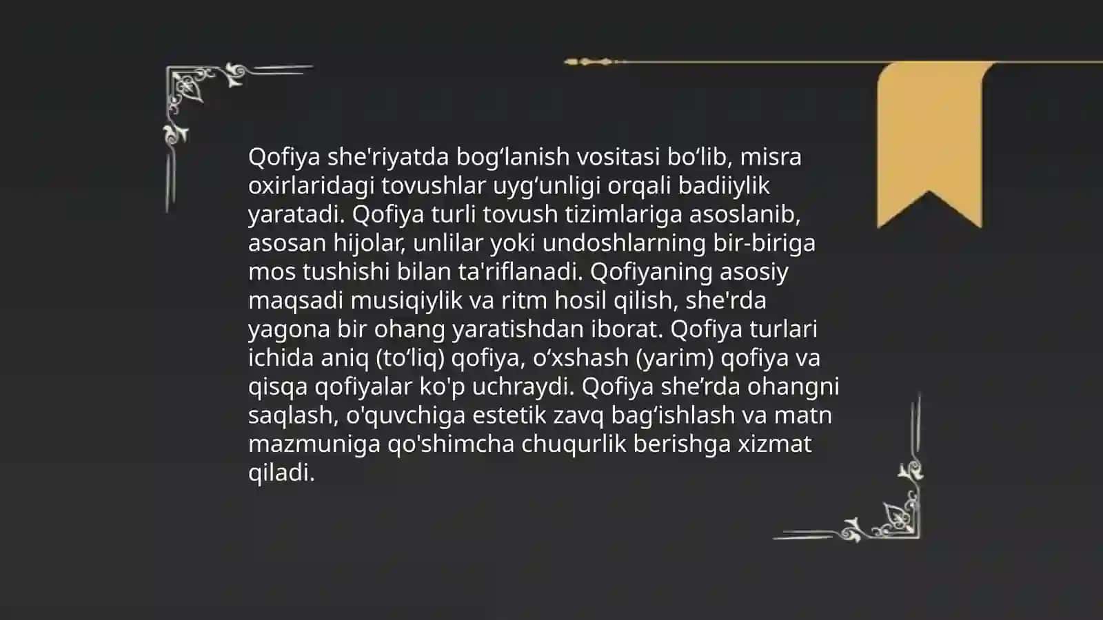 Mumtoz qofiya turlari 4