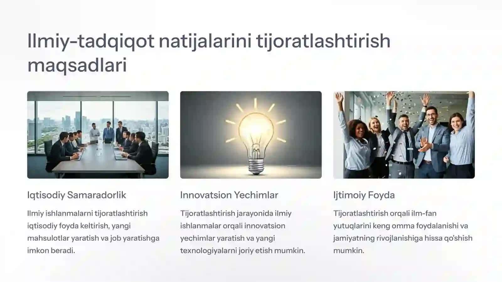 Innovatsiyalarni tijoratlashtirish va texnologiyalar transferi 4
