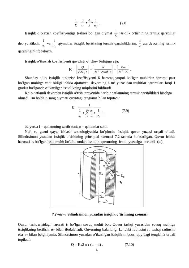ISSIQLIK O’TKAZISH ASOSLARI 4