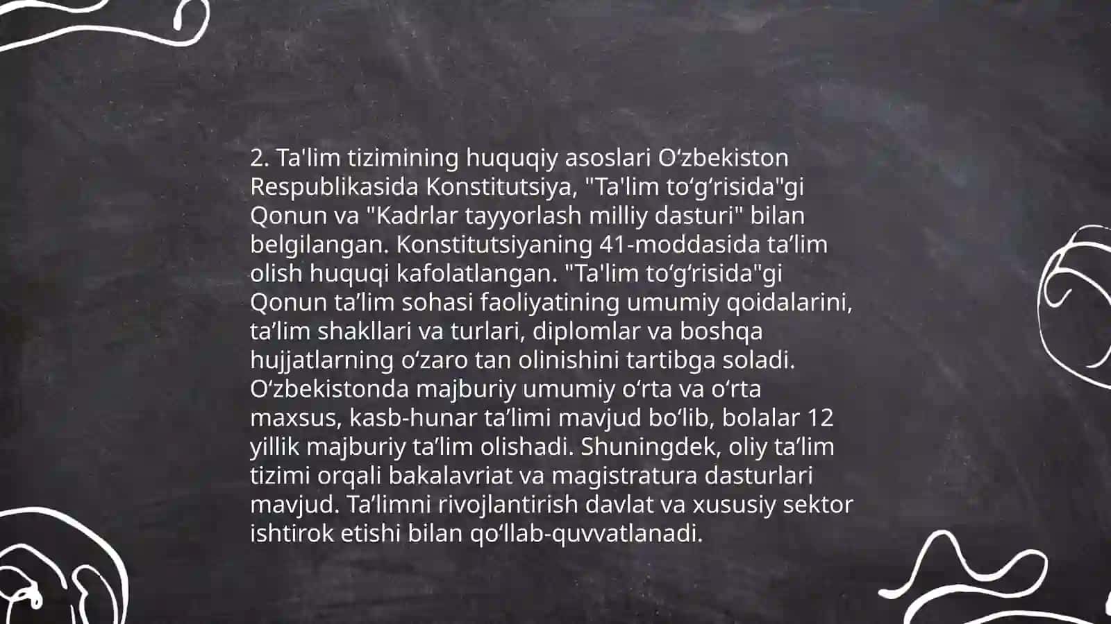 Ta'lim to'g'risidagi qonunivauning mohiyati 4