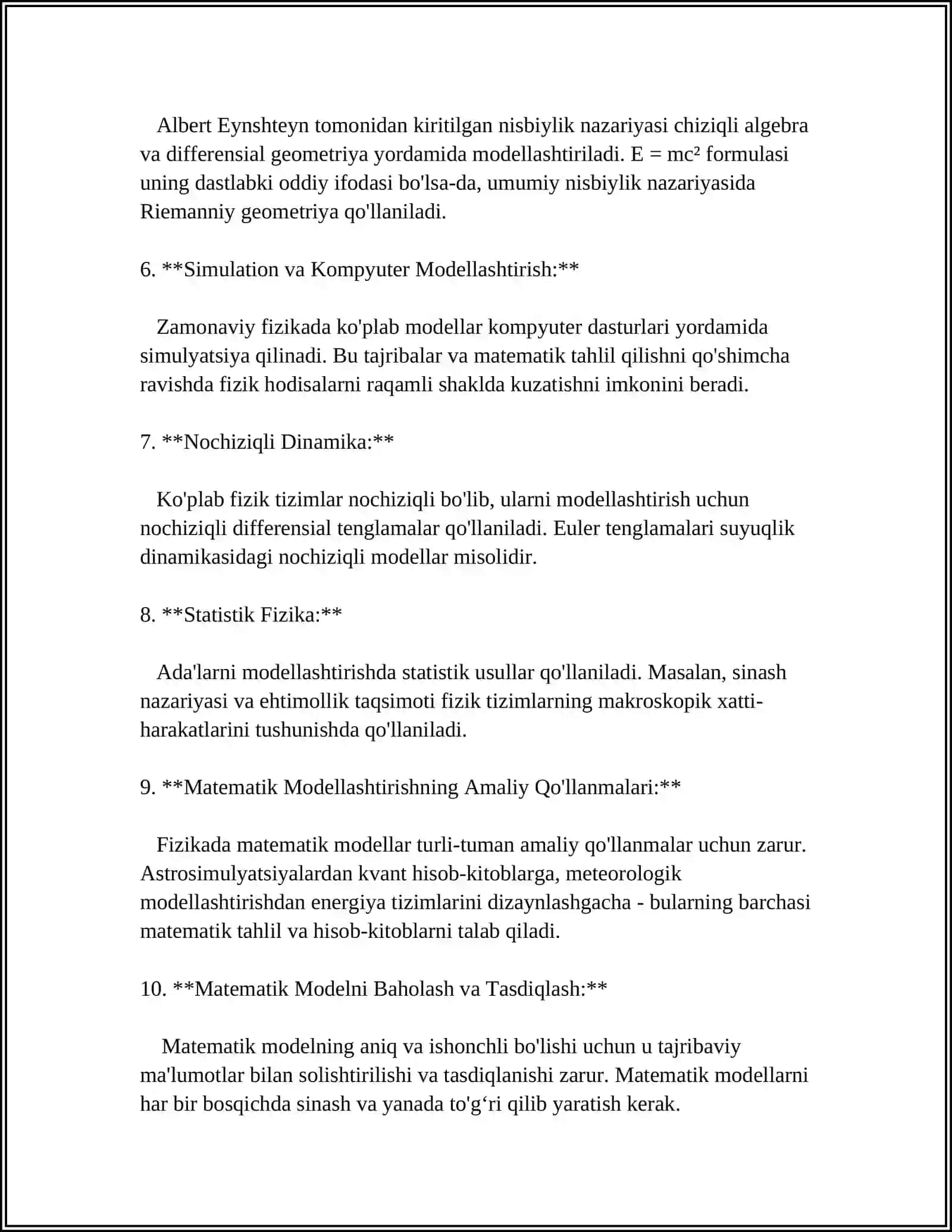 FIZIKA VA MATEMATIK MODELLASHTIRISH 4