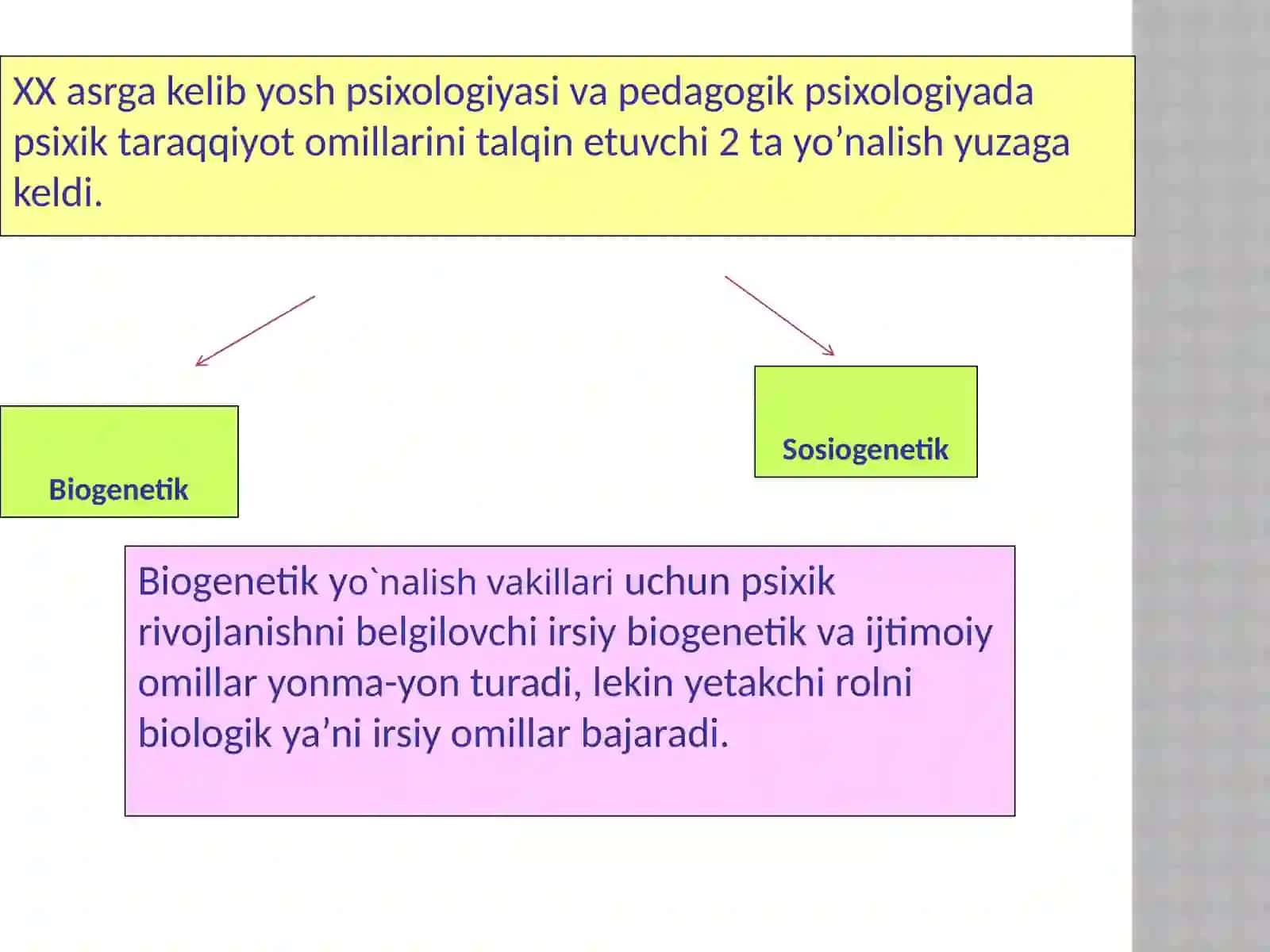 Psixik rivojlanish va uni davrlashtirish muammosi. 4